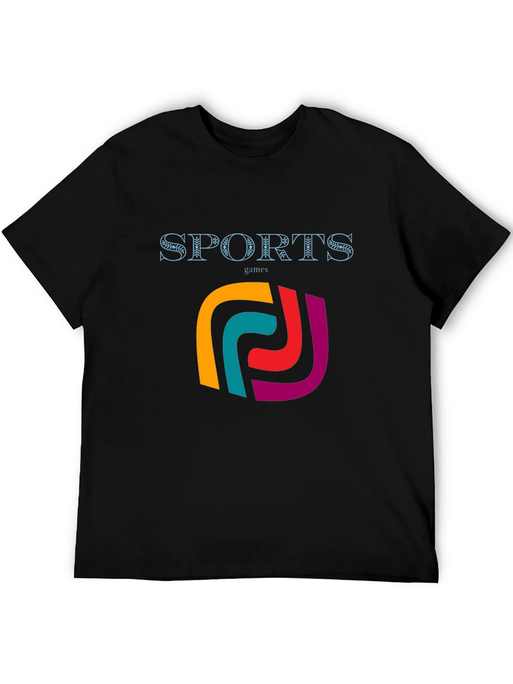 Stylish Mens Black Sports Games Graphic Tee