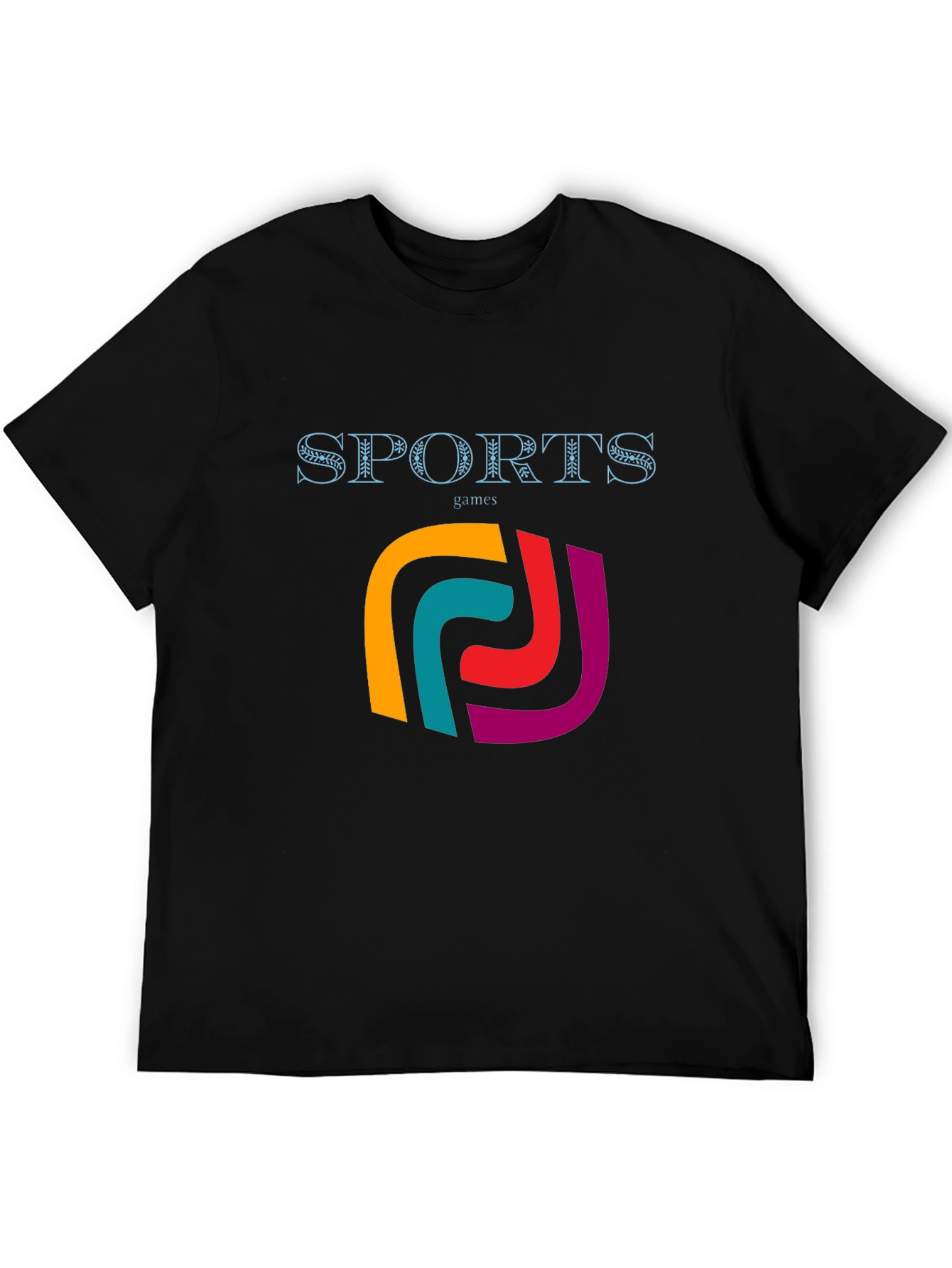 Stylish Mens Black Sports Games Graphic Tee