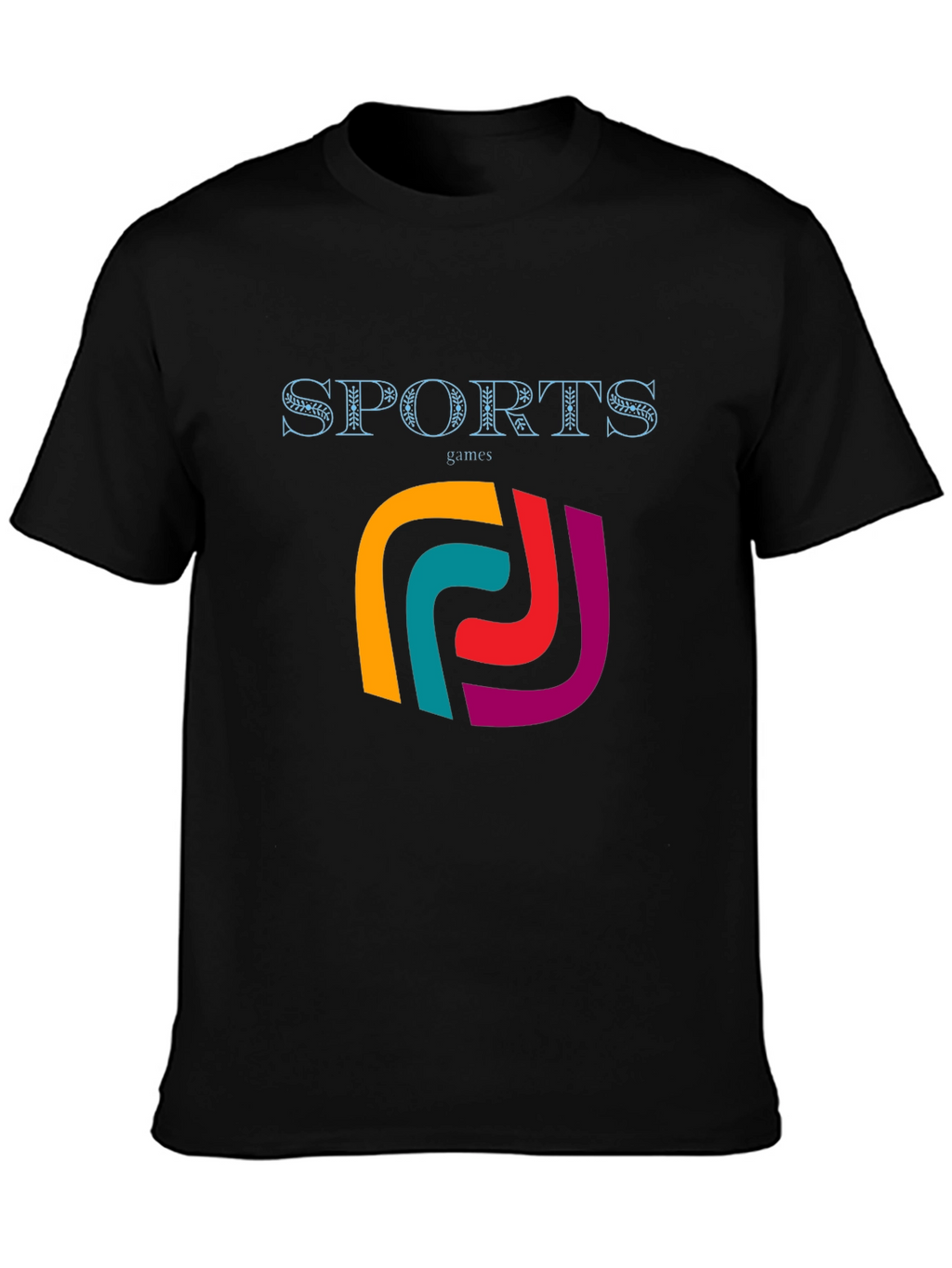 Stylish Mens Black Sports Games Graphic Tee