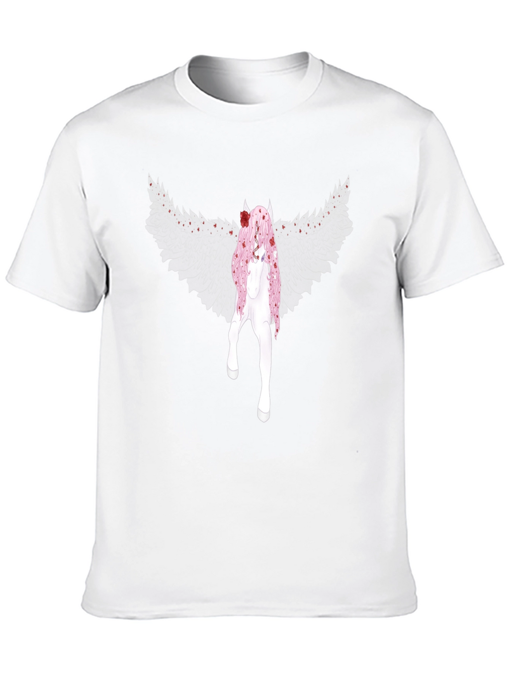 Black T-Shirt with Fantasy Character Graphic Print