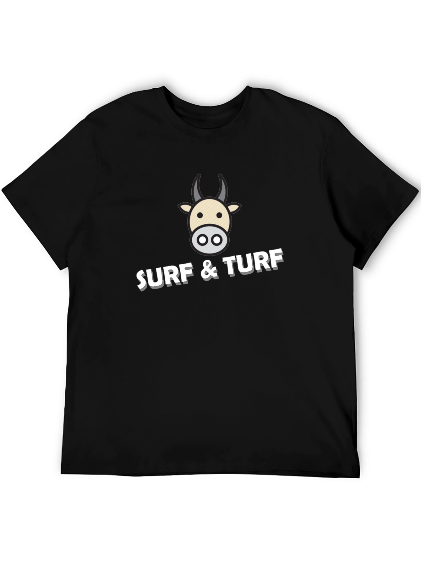 Surf & Turf Graphic Tee - Black Casual T-Shirt