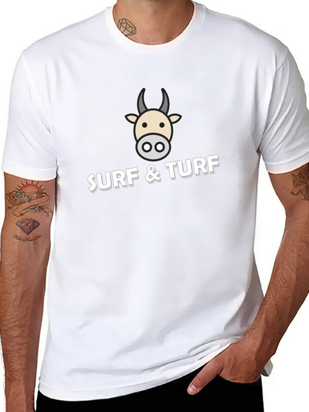Surf & Turf Graphic Tee - Black Casual T-Shirt