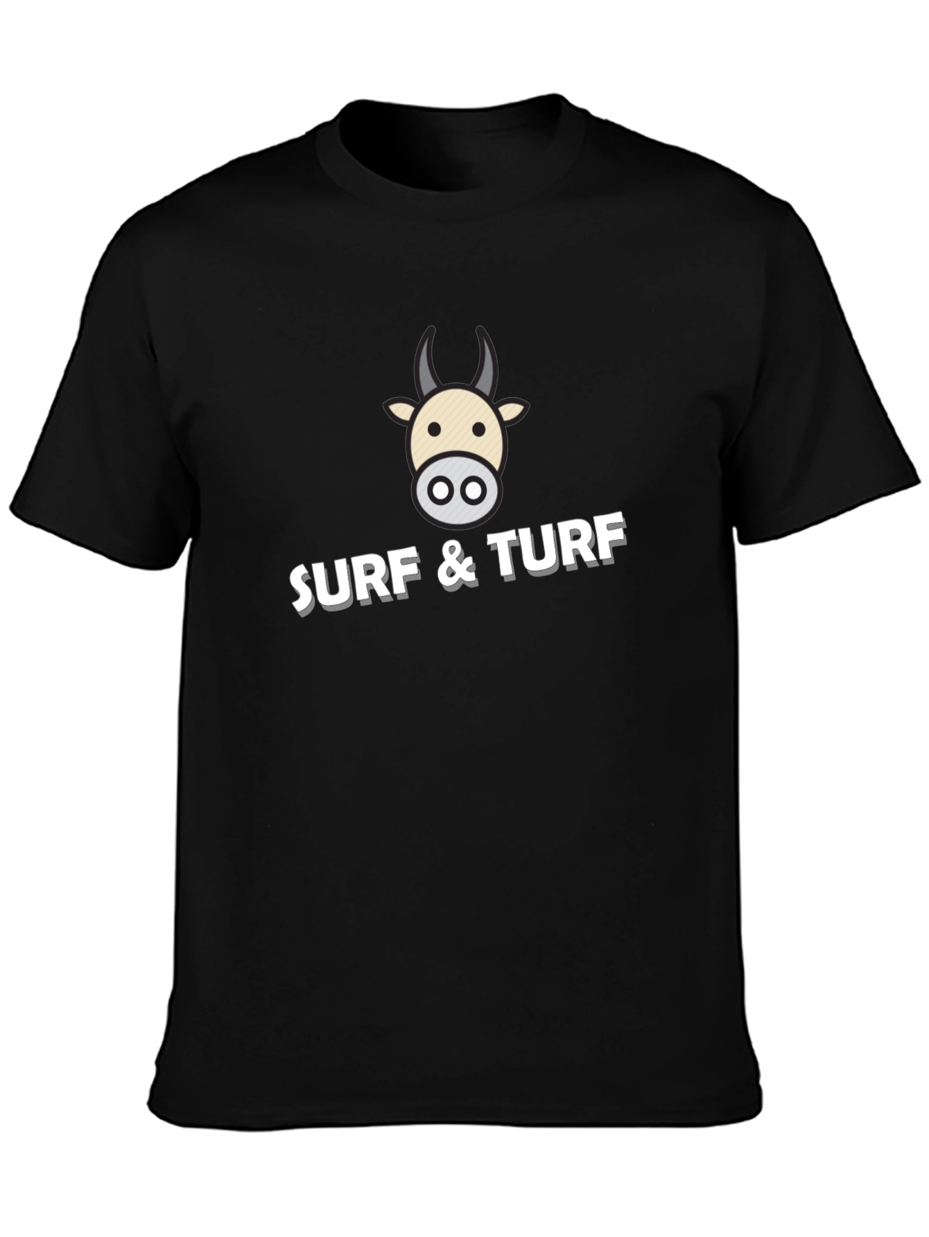 Surf & Turf Graphic Tee - Black Casual T-Shirt