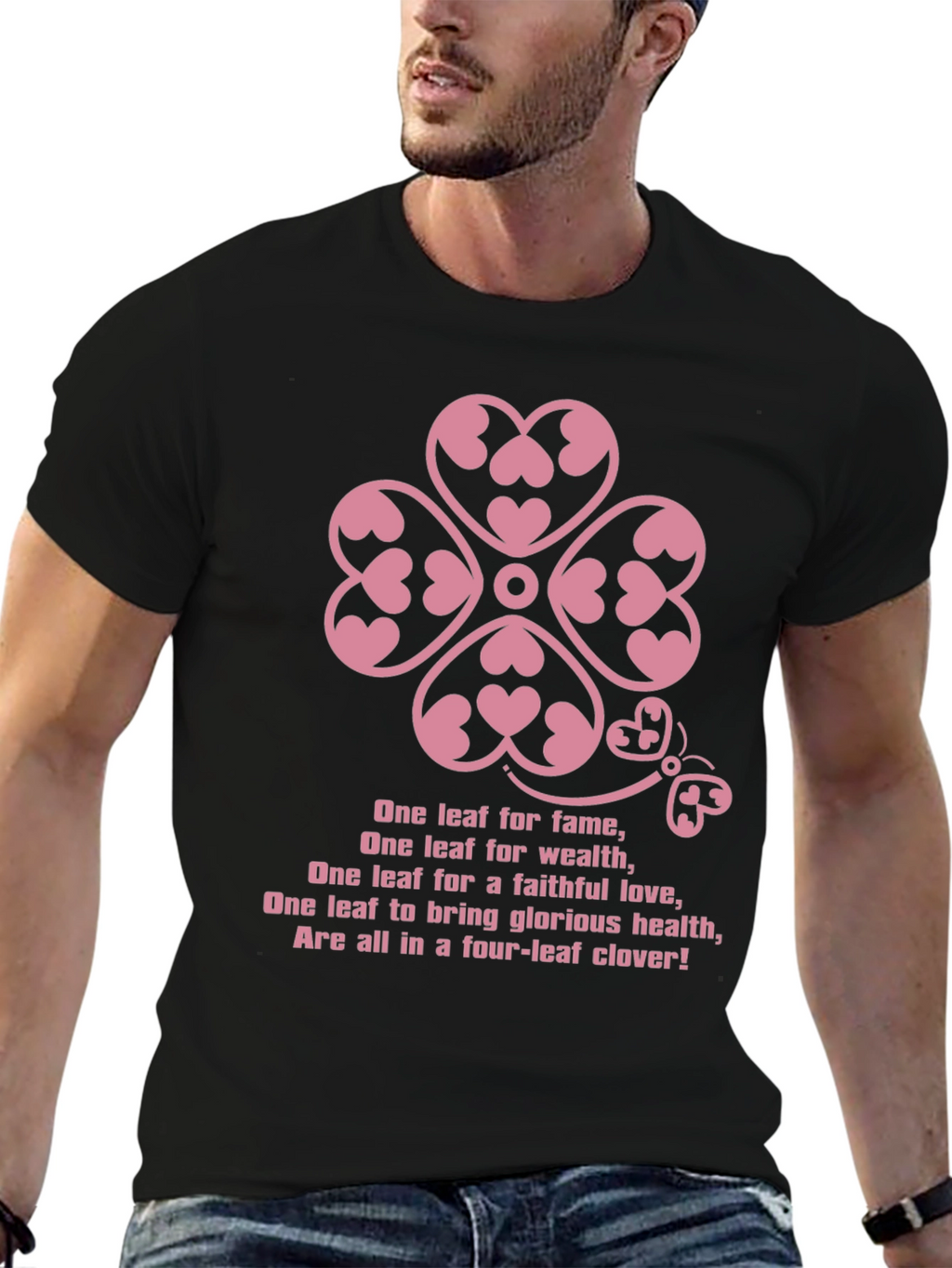 Lucky Clover Heart Tee - Four Leaf Clover T-Shirt