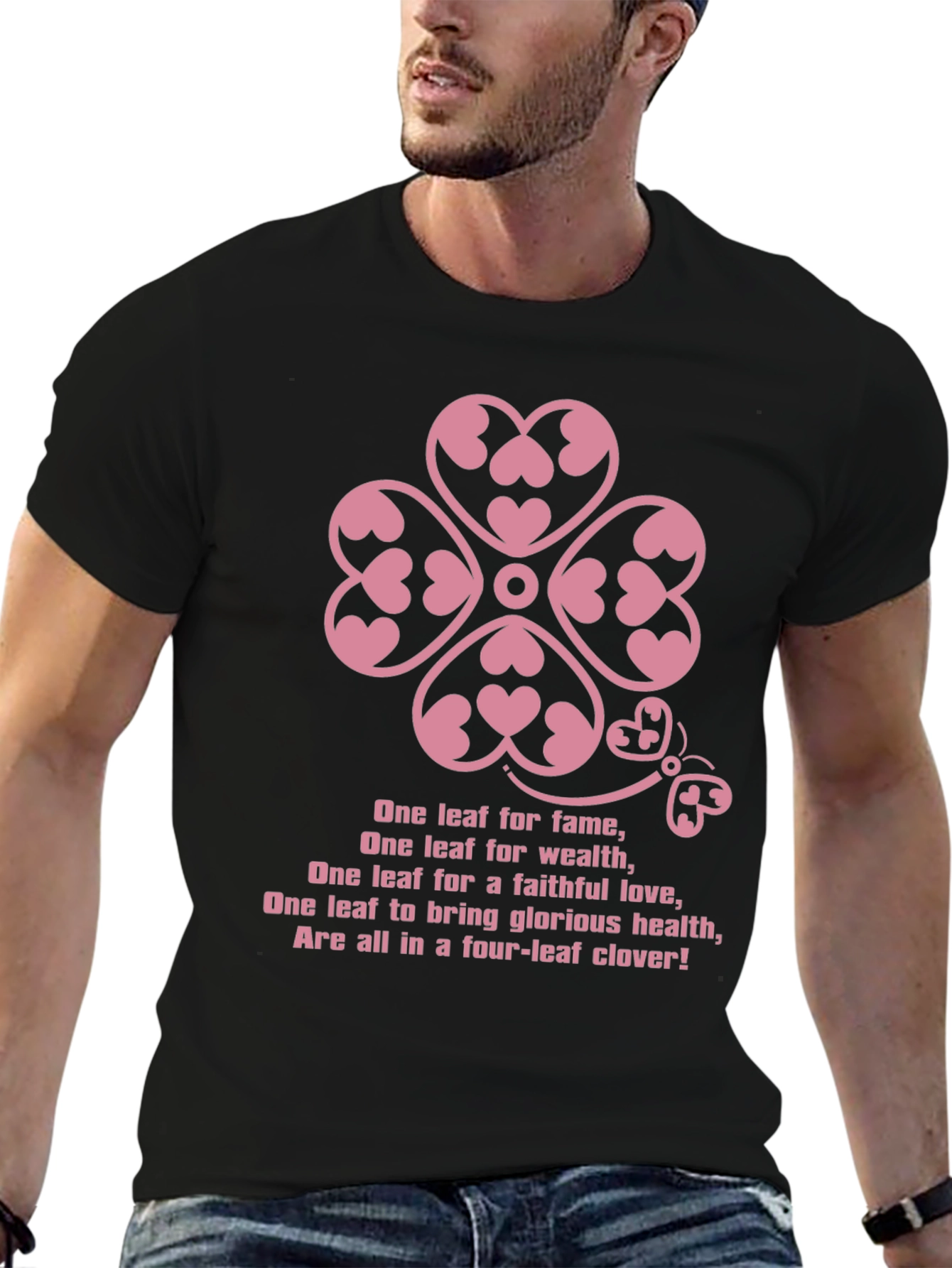 Lucky Clover Heart Tee - Four Leaf Clover T-Shirt