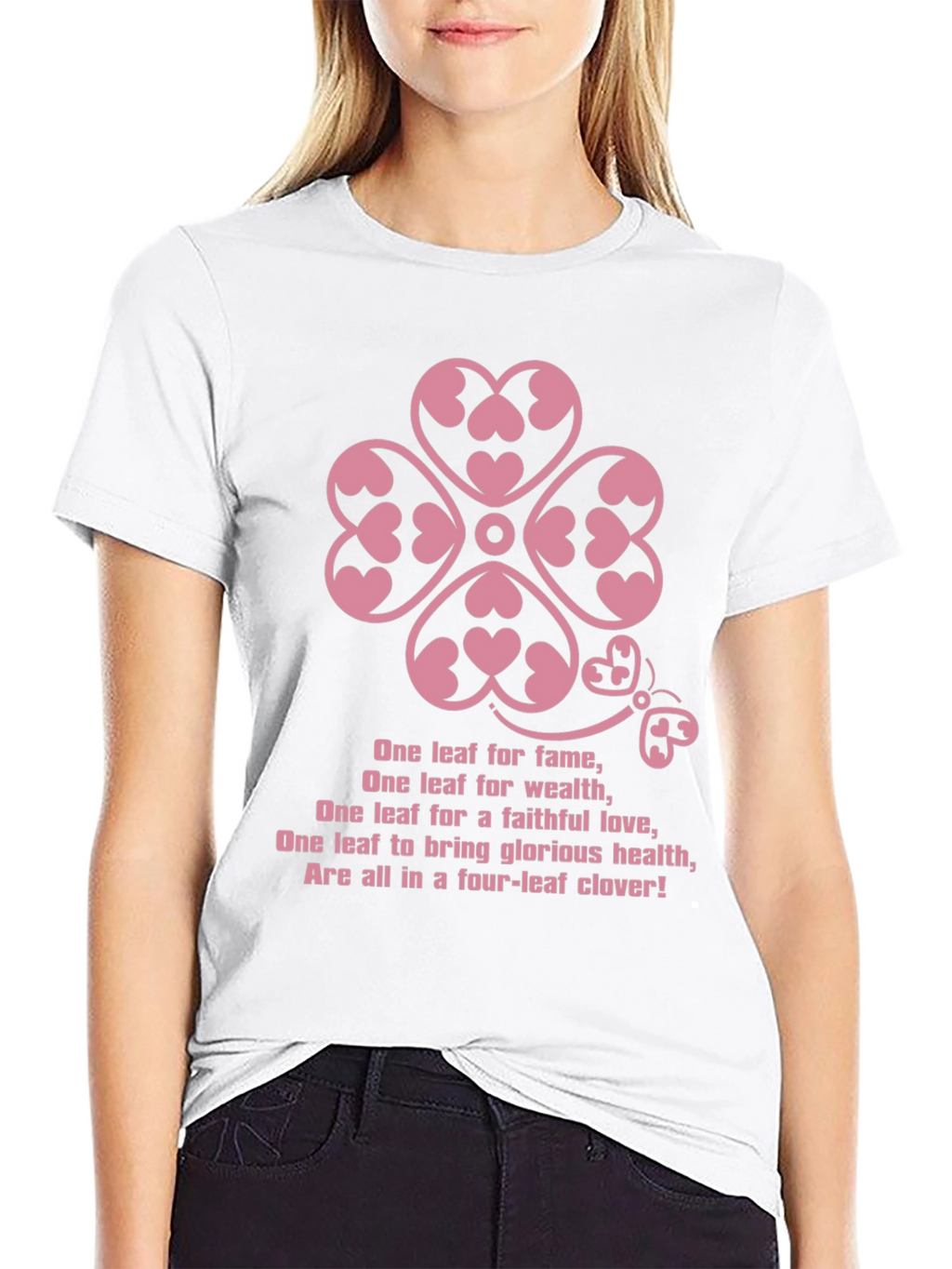 Lucky Clover Heart Tee - Four Leaf Clover T-Shirt