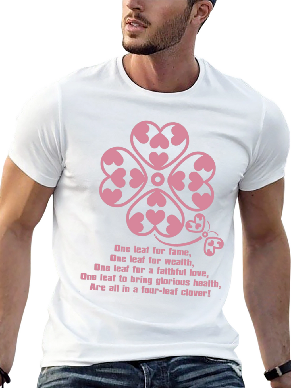 Lucky Clover Heart Tee - Four Leaf Clover T-Shirt