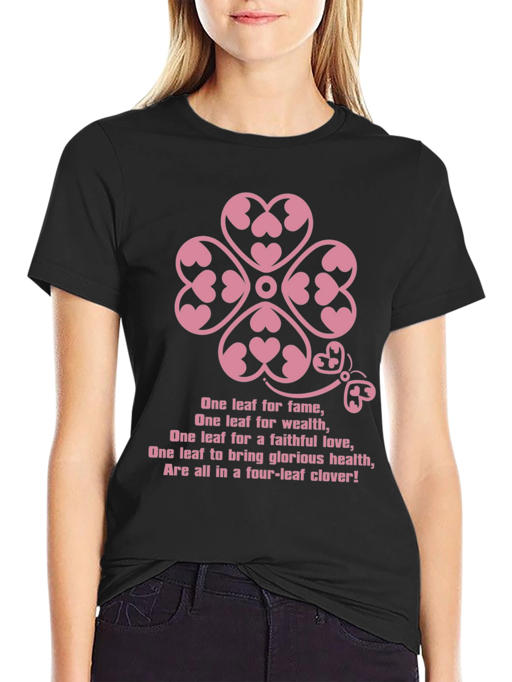 Lucky Clover Heart Tee - Four Leaf Clover T-Shirt