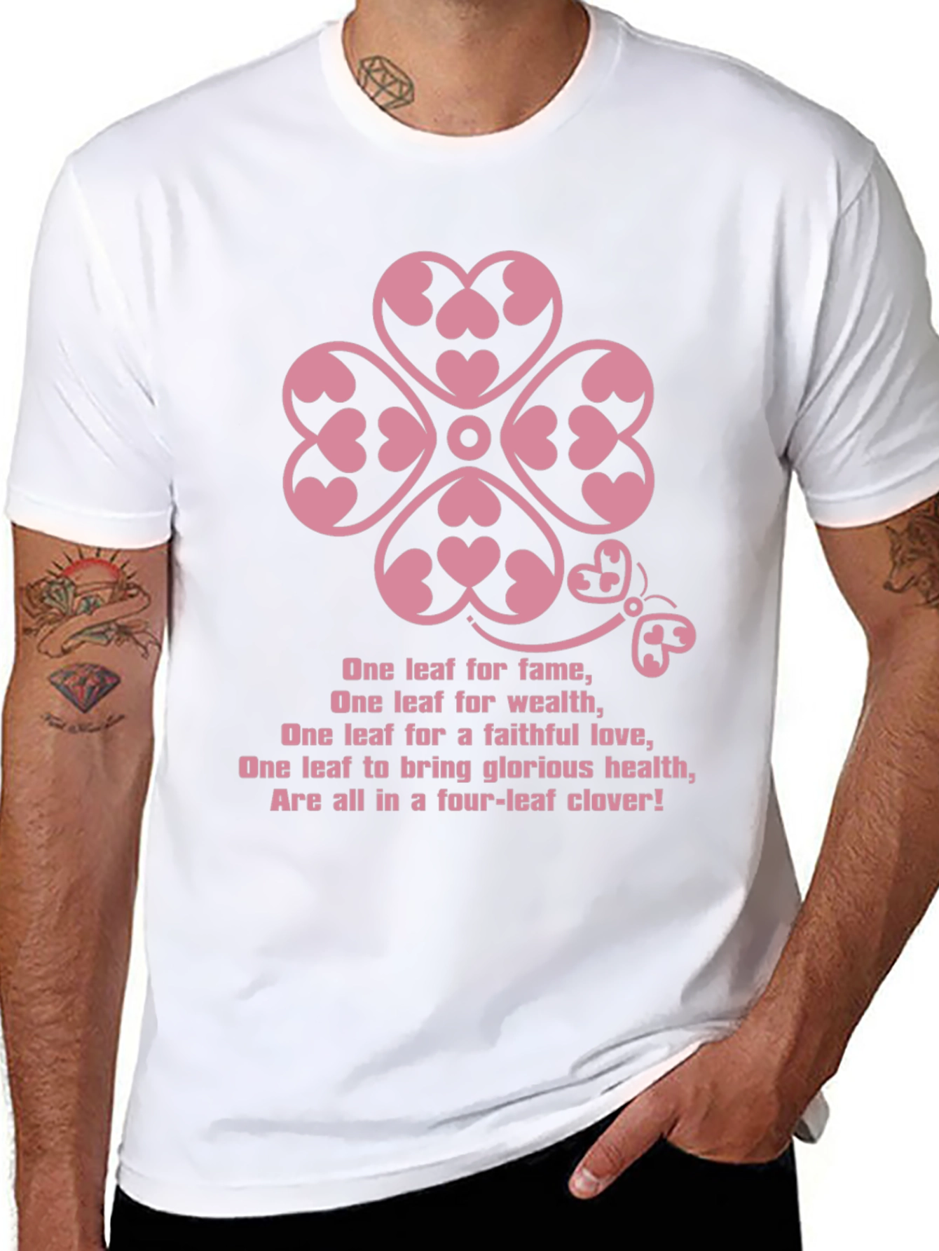 Lucky Clover Heart Tee - Four Leaf Clover T-Shirt