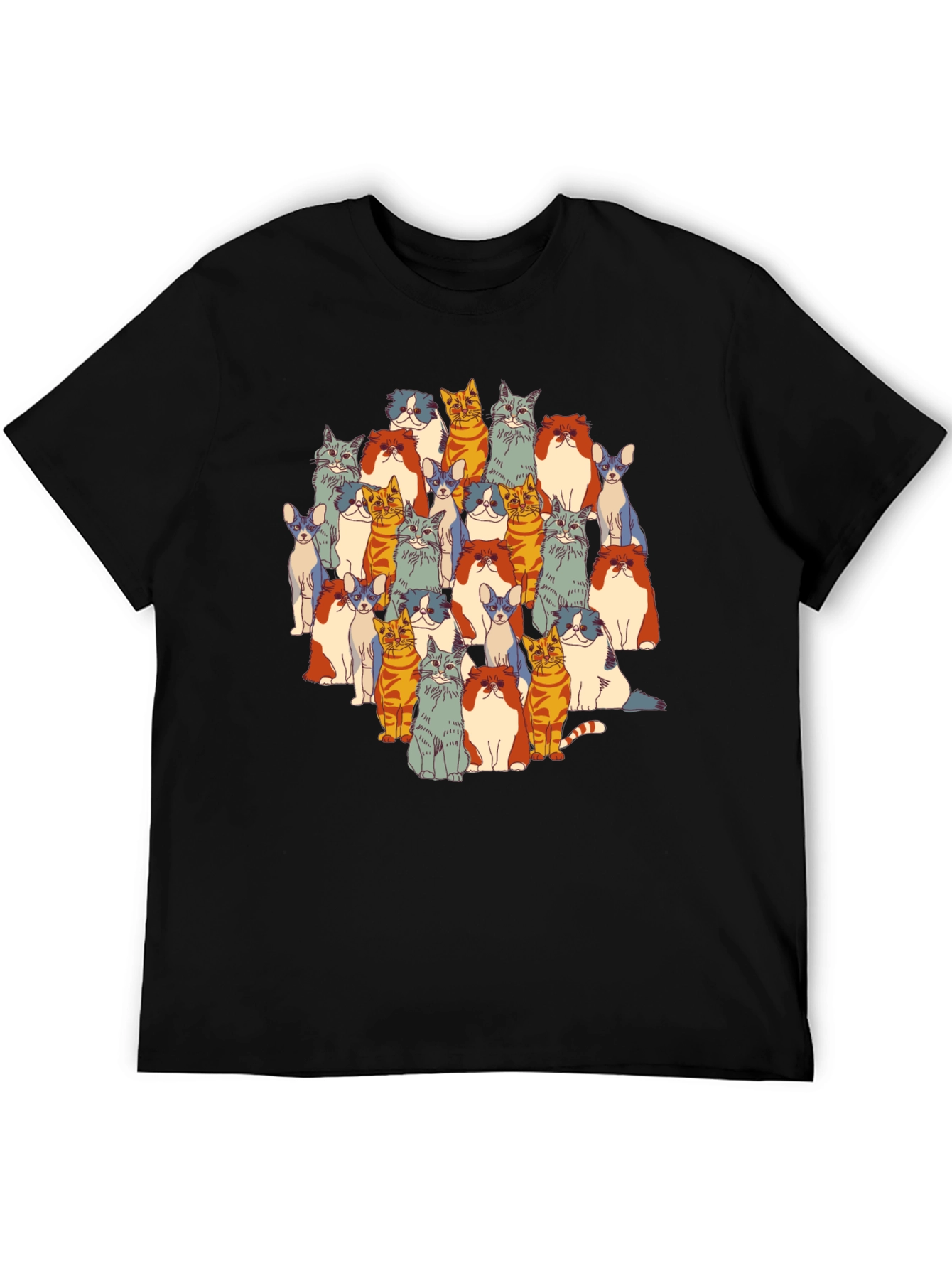 Cat Lover T-Shirt - Colorful Feline Design