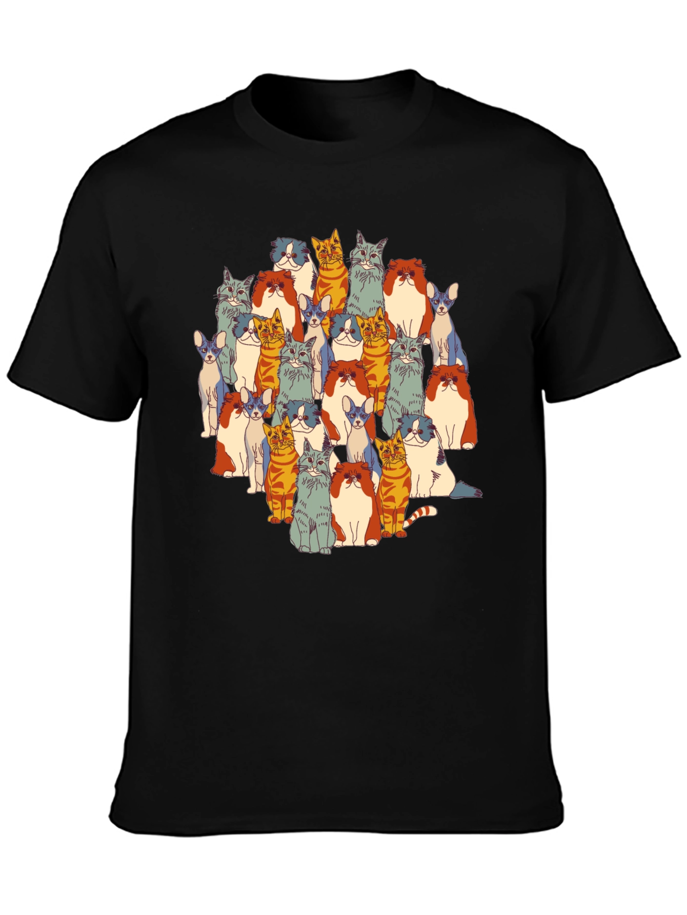 Cat Lover T-Shirt - Colorful Feline Design