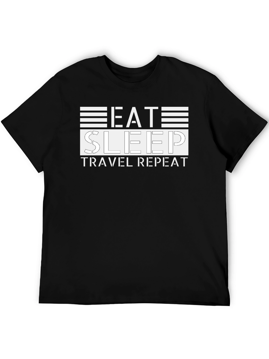 Eat Sleep Travel Repeat Black T-Shirt