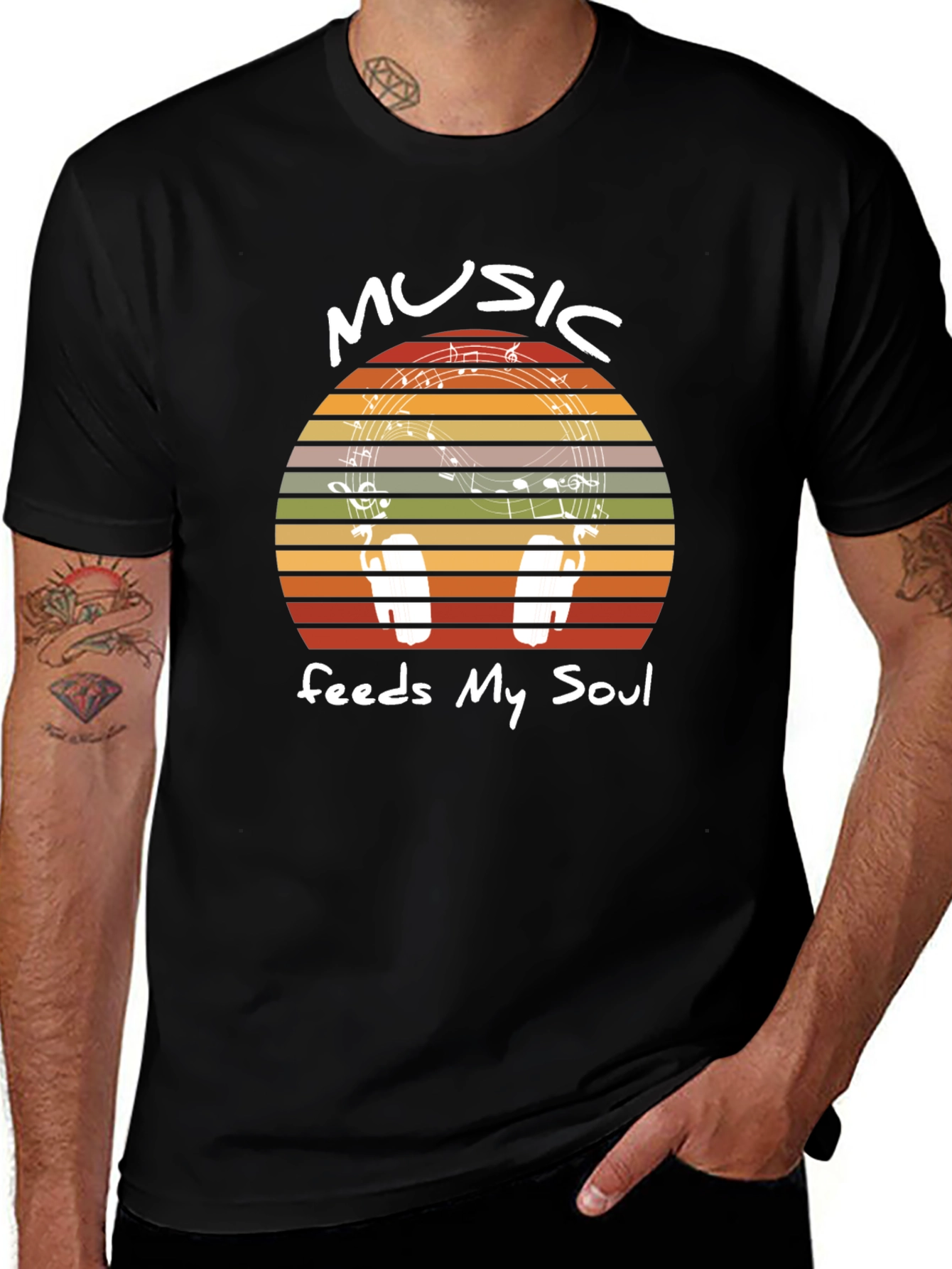 Music Feeds My Soul Graphic T-Shirt