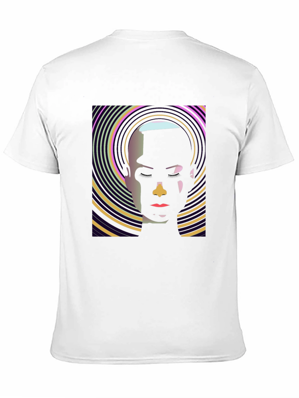 Abstract Face Graphic Black T-Shirt