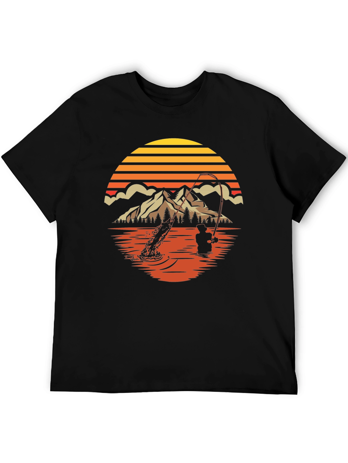 Fishing Sunset Graphic Tee