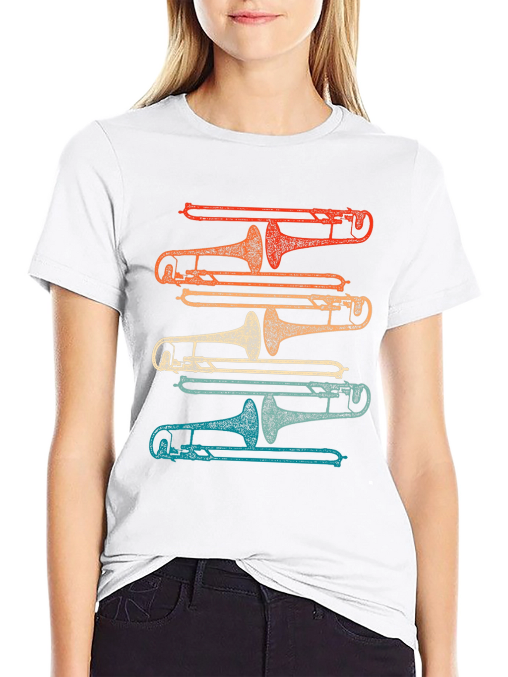 Retro Trombone Music T-Shirt - Musician Tee