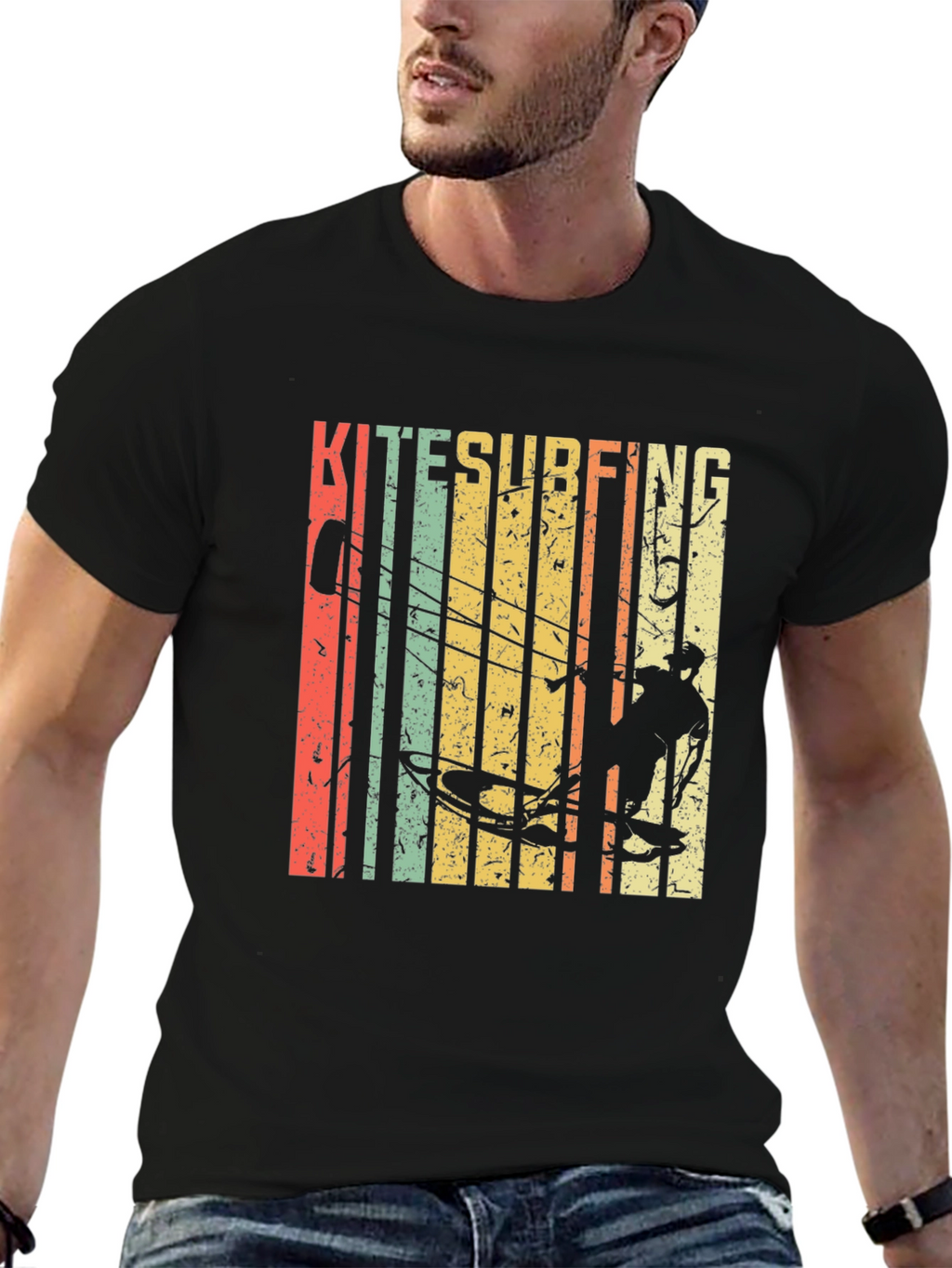Kitesurfing Graphic Tee - Retro Style Surf Shirt