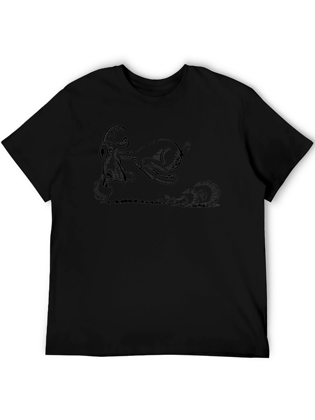 Running Goat Graphic Tee - Black Cotton Blend