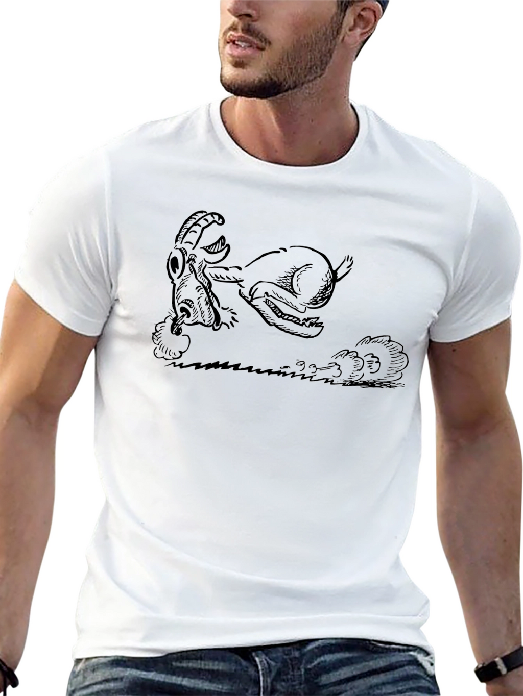 Running Goat Graphic Tee - Black Cotton Blend