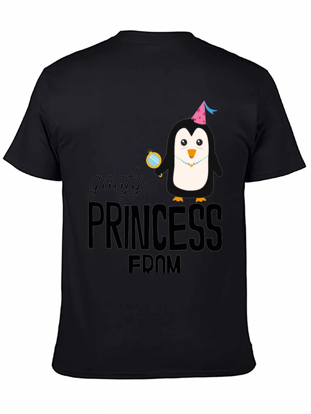 Goofy Princess FDOM Black T-Shirt Penguin