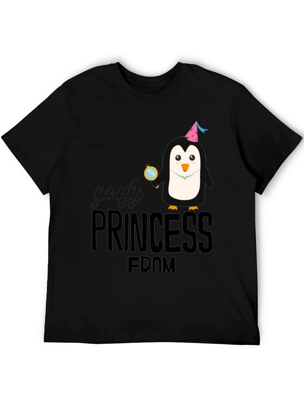 Goofy Princess FDOM Black T-Shirt Penguin