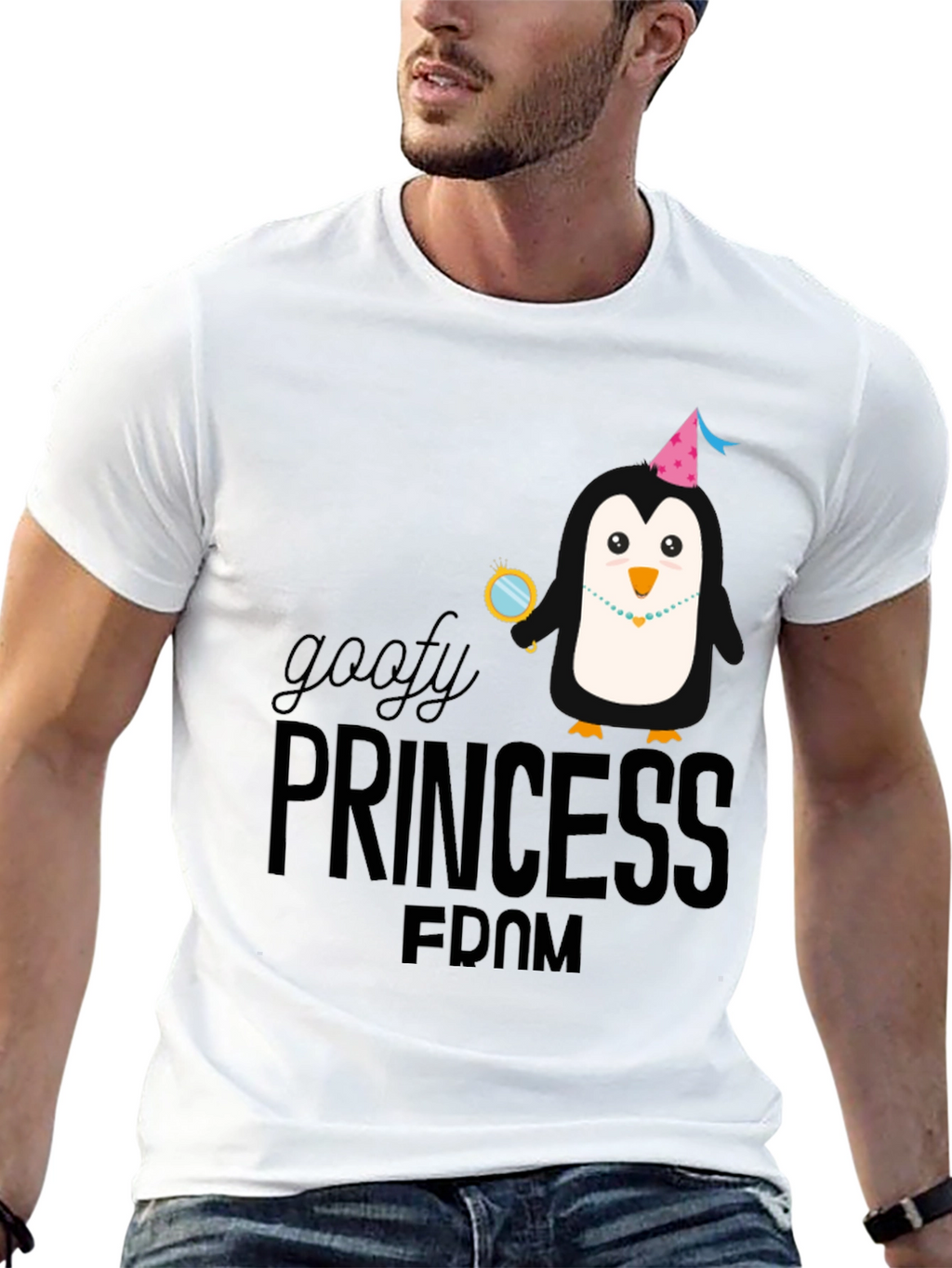 Goofy Princess FDOM Black T-Shirt Penguin