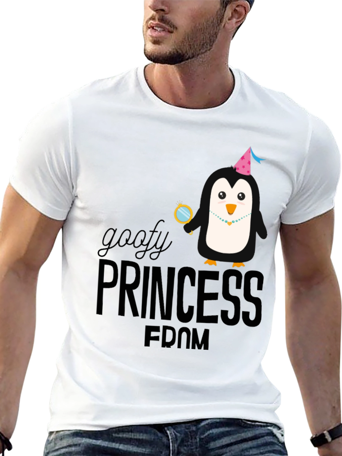 Goofy Princess FDOM Black T-Shirt Penguin