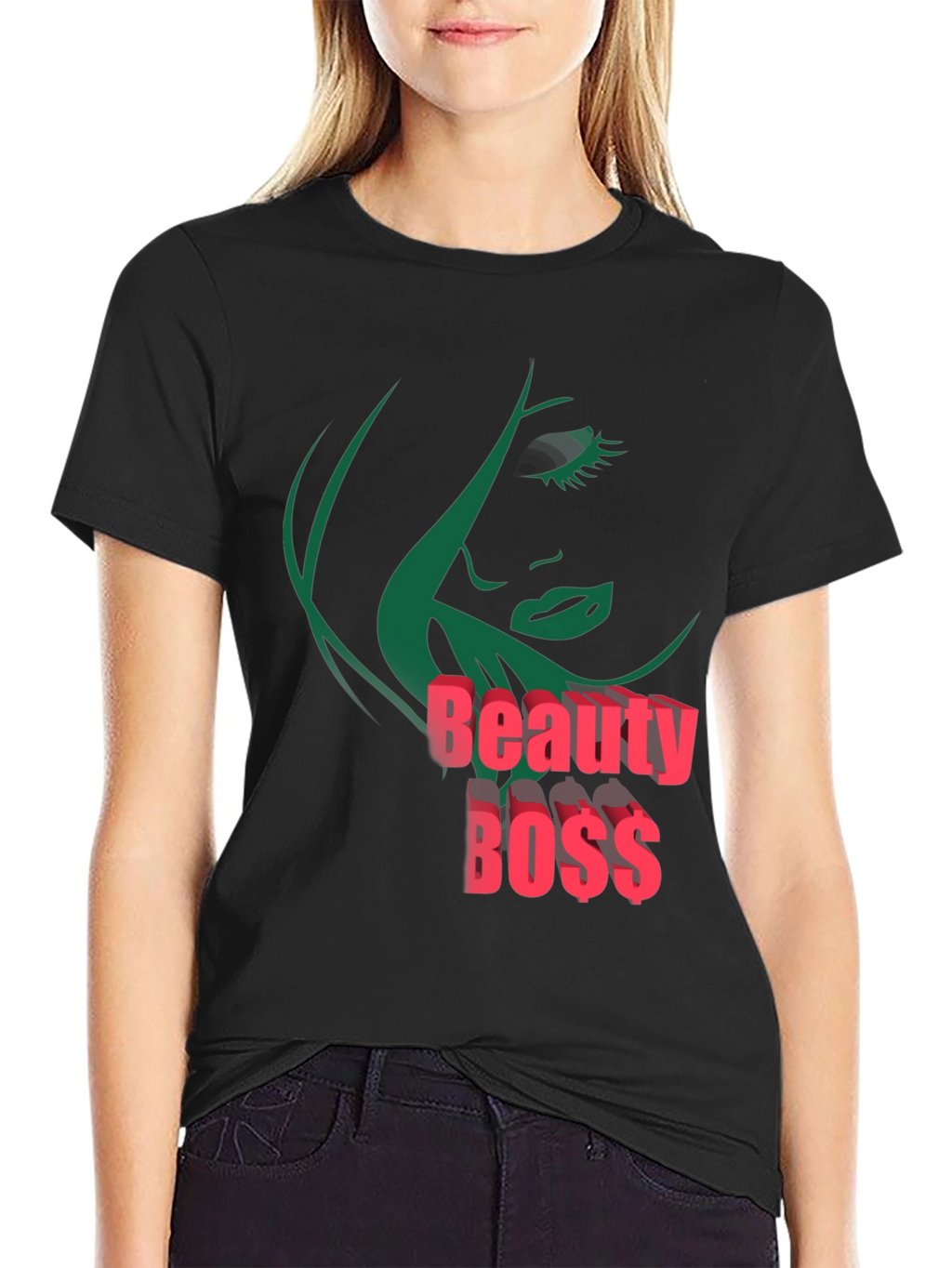 Beauty Boss Graphic Tee - Stylish Black T-Shirt