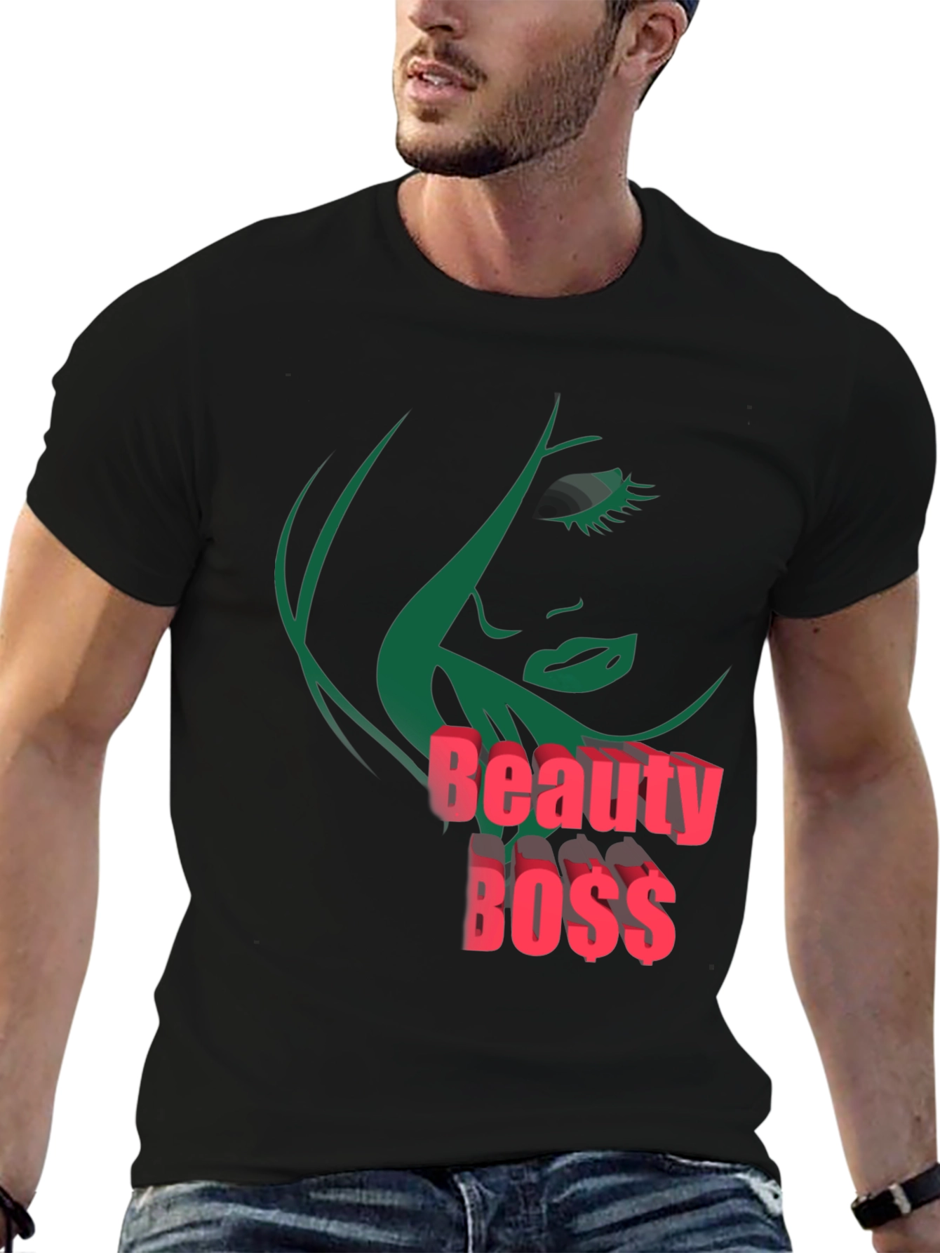 Beauty Boss Graphic Tee - Stylish Black T-Shirt