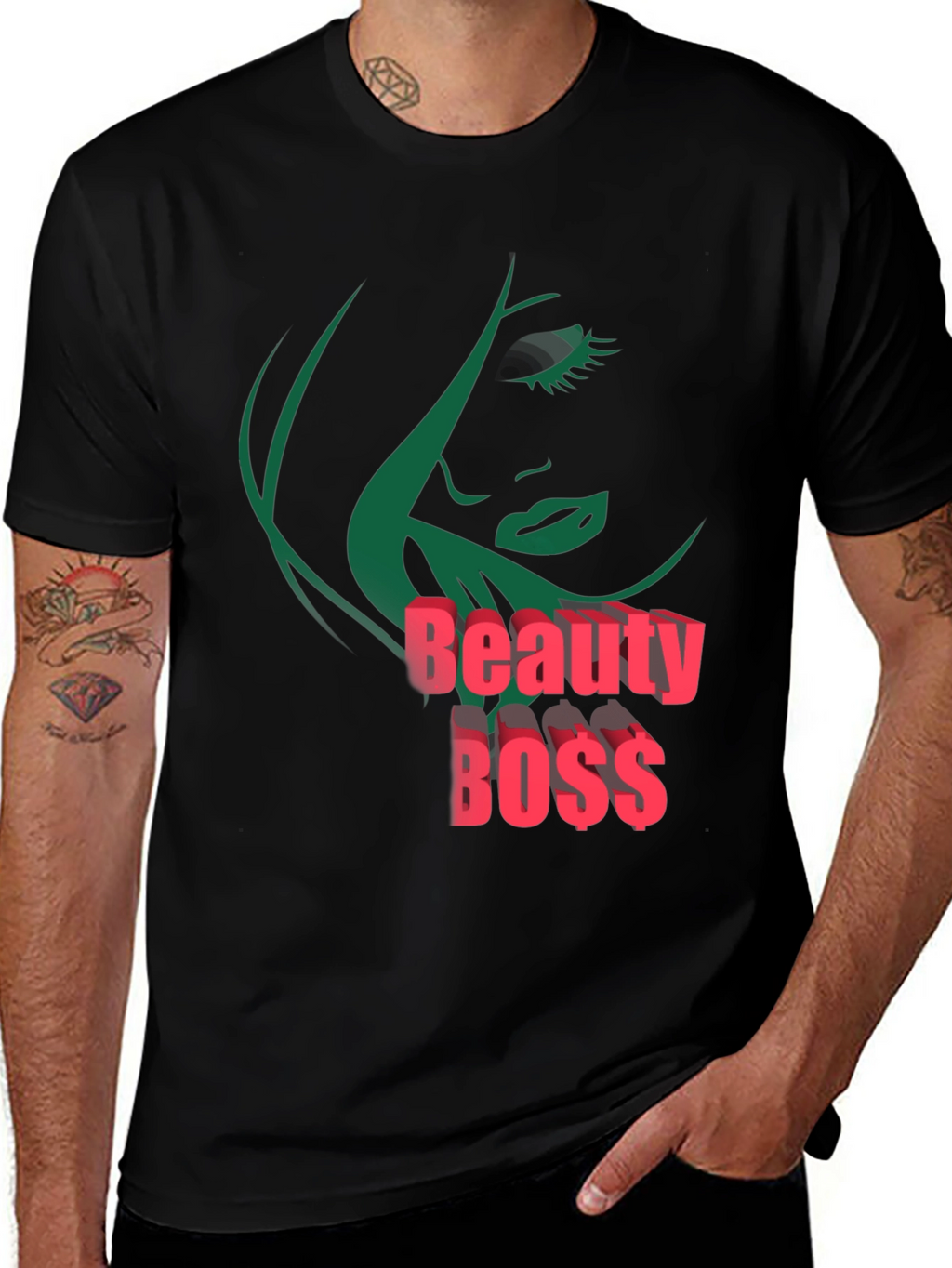 Beauty Boss Graphic Tee - Stylish Black T-Shirt