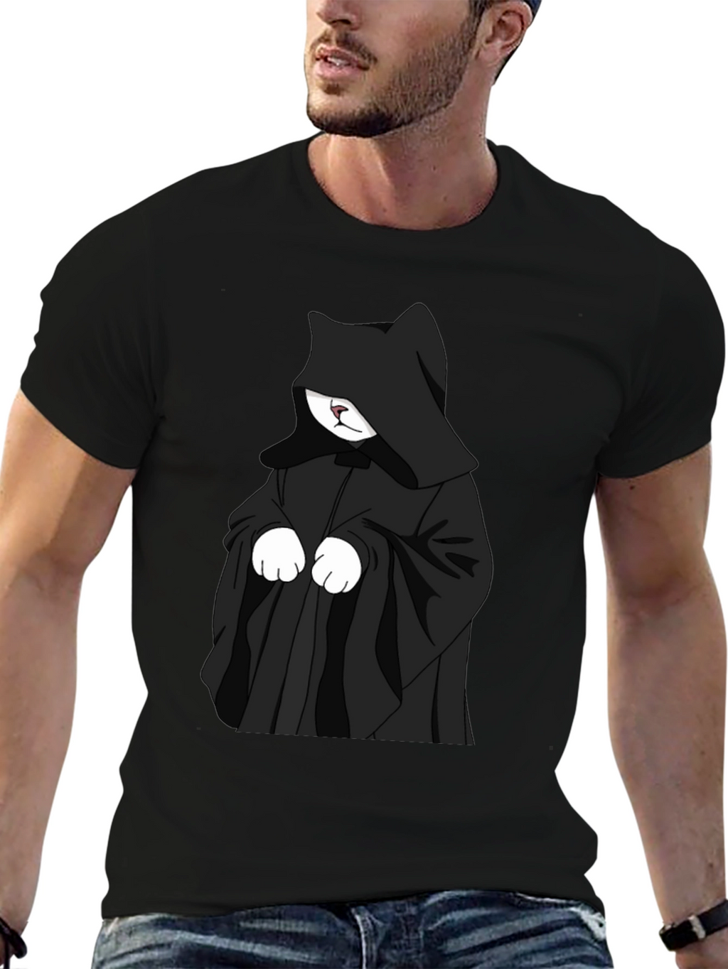 Dark Kitty Graphic Tee - Unisex Black T-Shirt