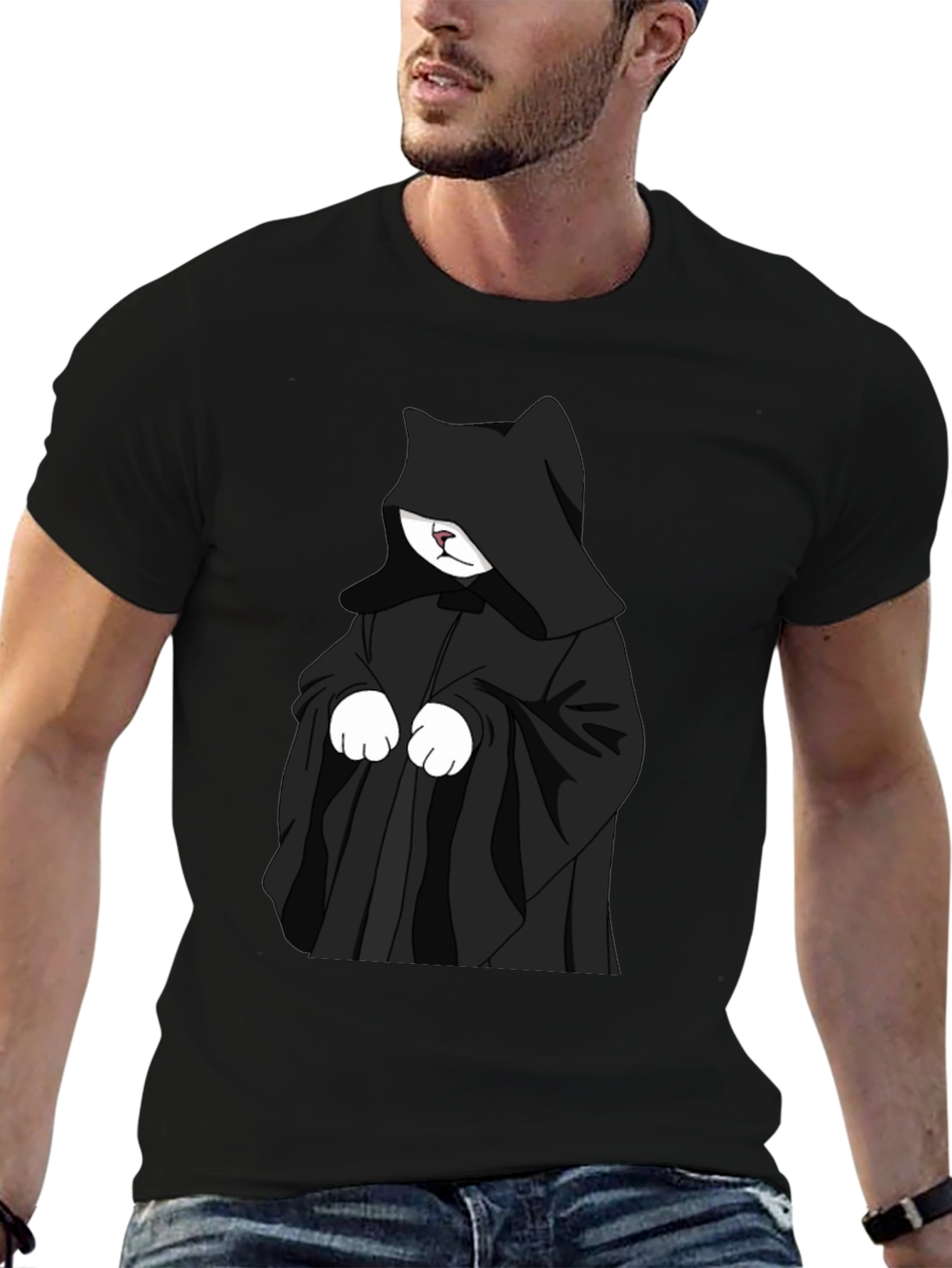 Dark Kitty Graphic Tee - Unisex Black T-Shirt