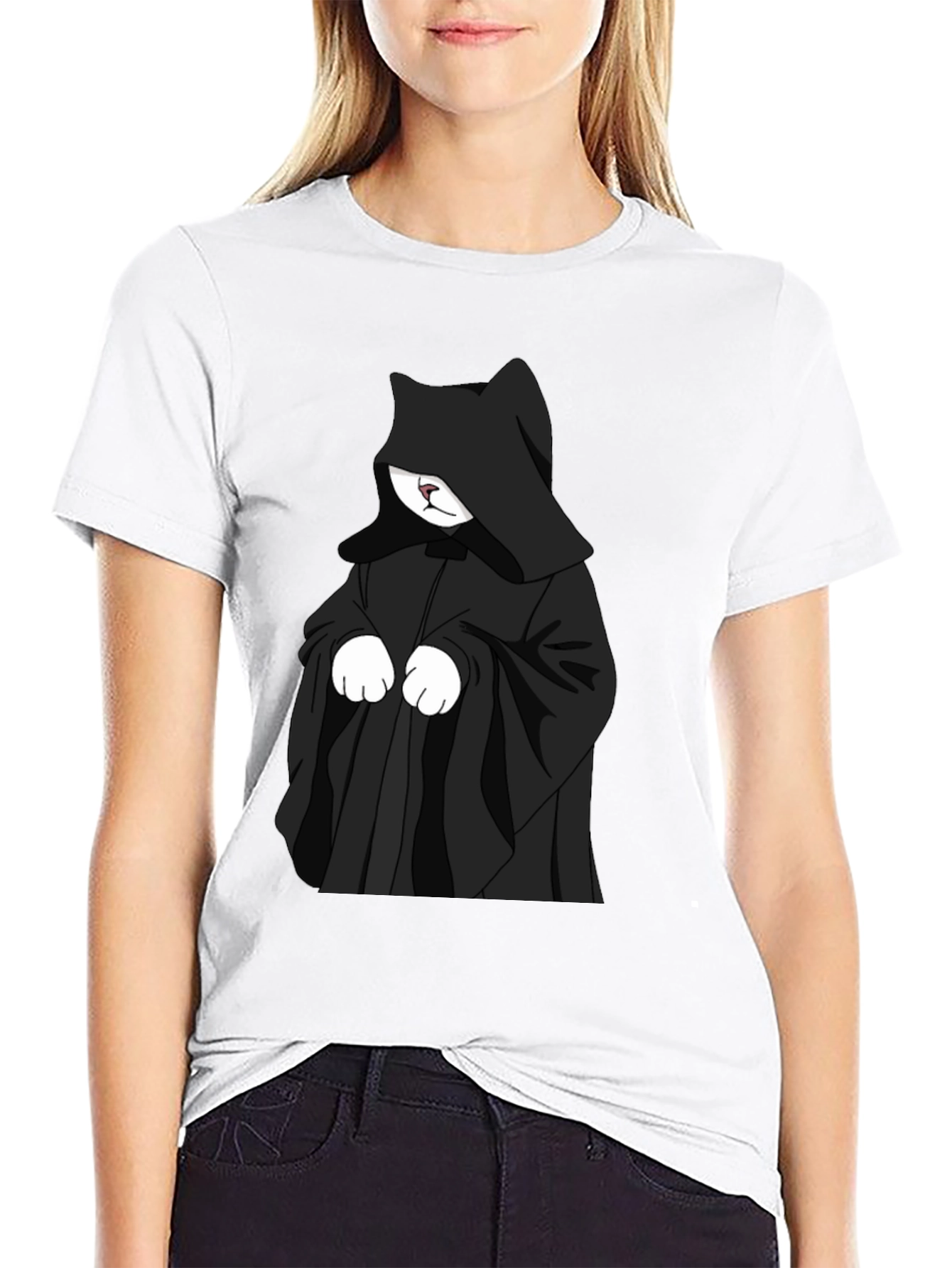 Dark Kitty Graphic Tee - Unisex Black T-Shirt