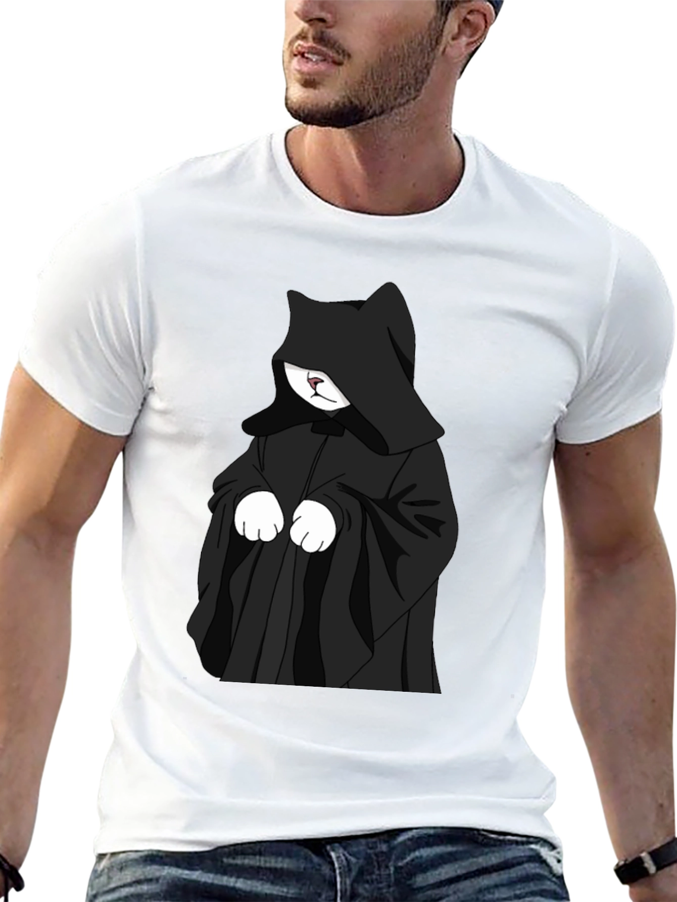Dark Kitty Graphic Tee - Unisex Black T-Shirt
