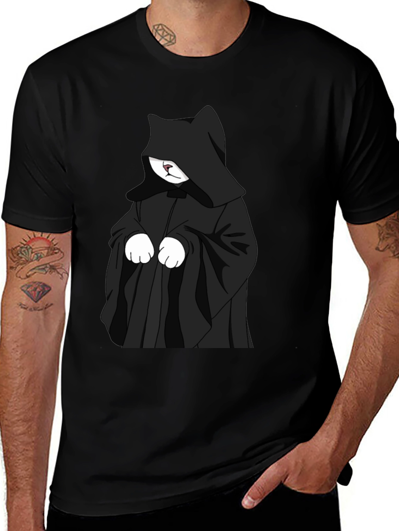 Dark Kitty Graphic Tee - Unisex Black T-Shirt