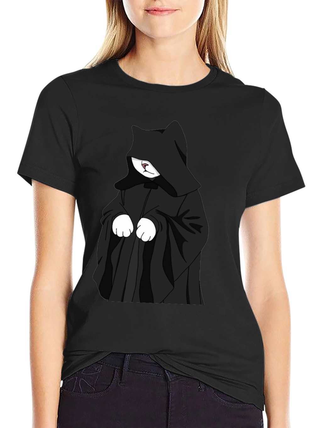 Dark Kitty Graphic Tee - Unisex Black T-Shirt
