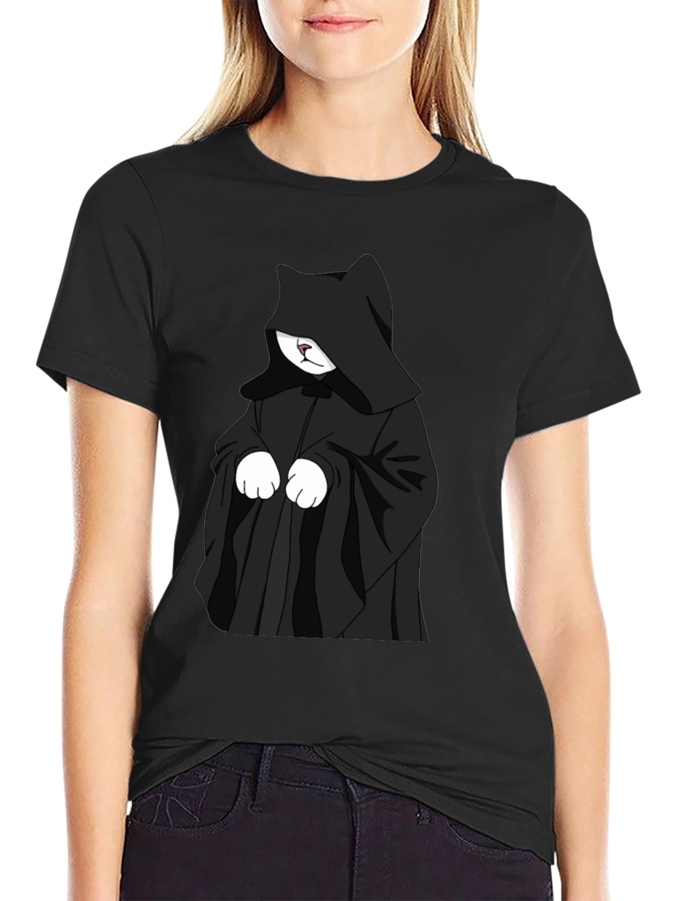 Dark Kitty Graphic Tee - Unisex Black T-Shirt
