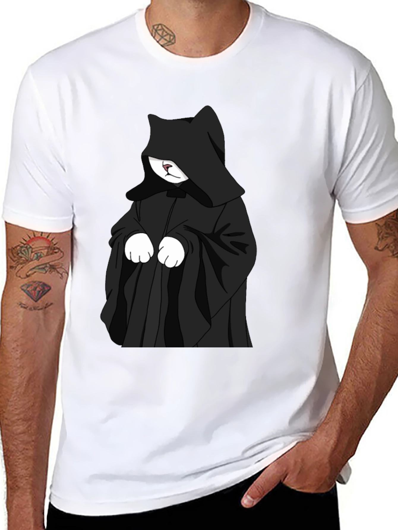Dark Kitty Graphic Tee - Unisex Black T-Shirt