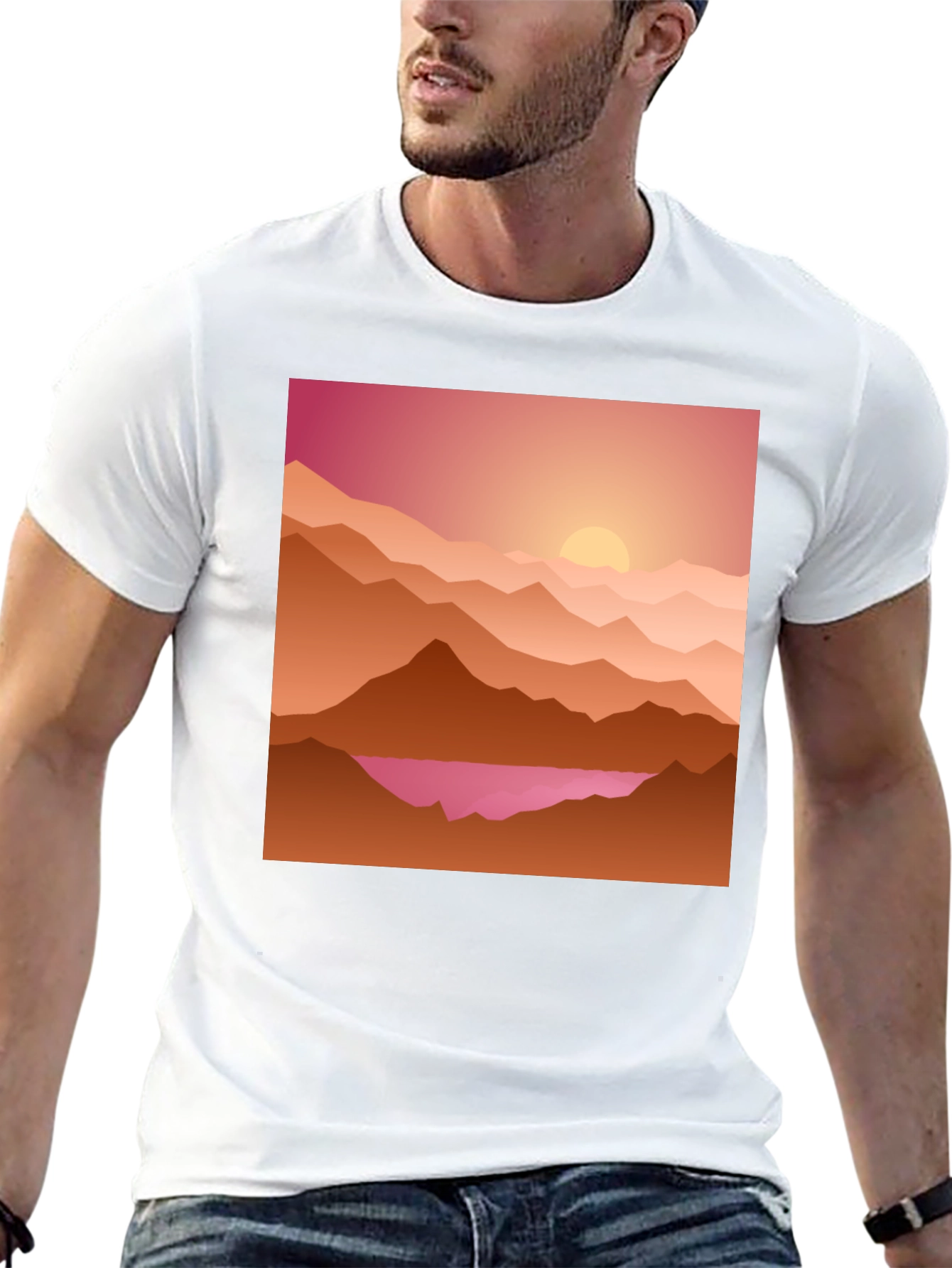 Sunset Mountain Graphic Tee - Casual Style