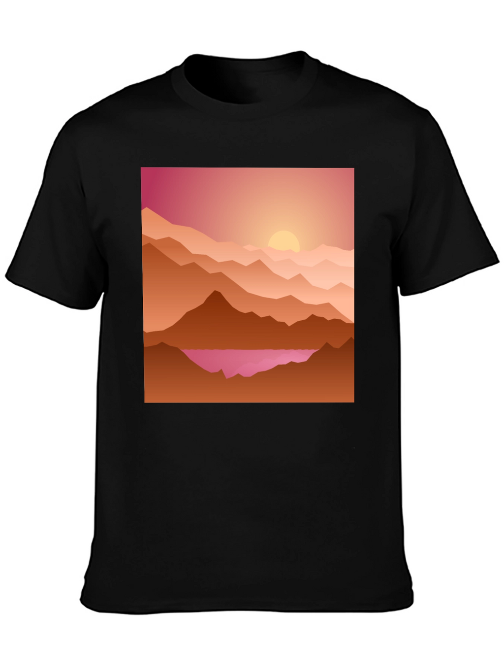 Sunset Mountain Graphic Tee - Casual Style