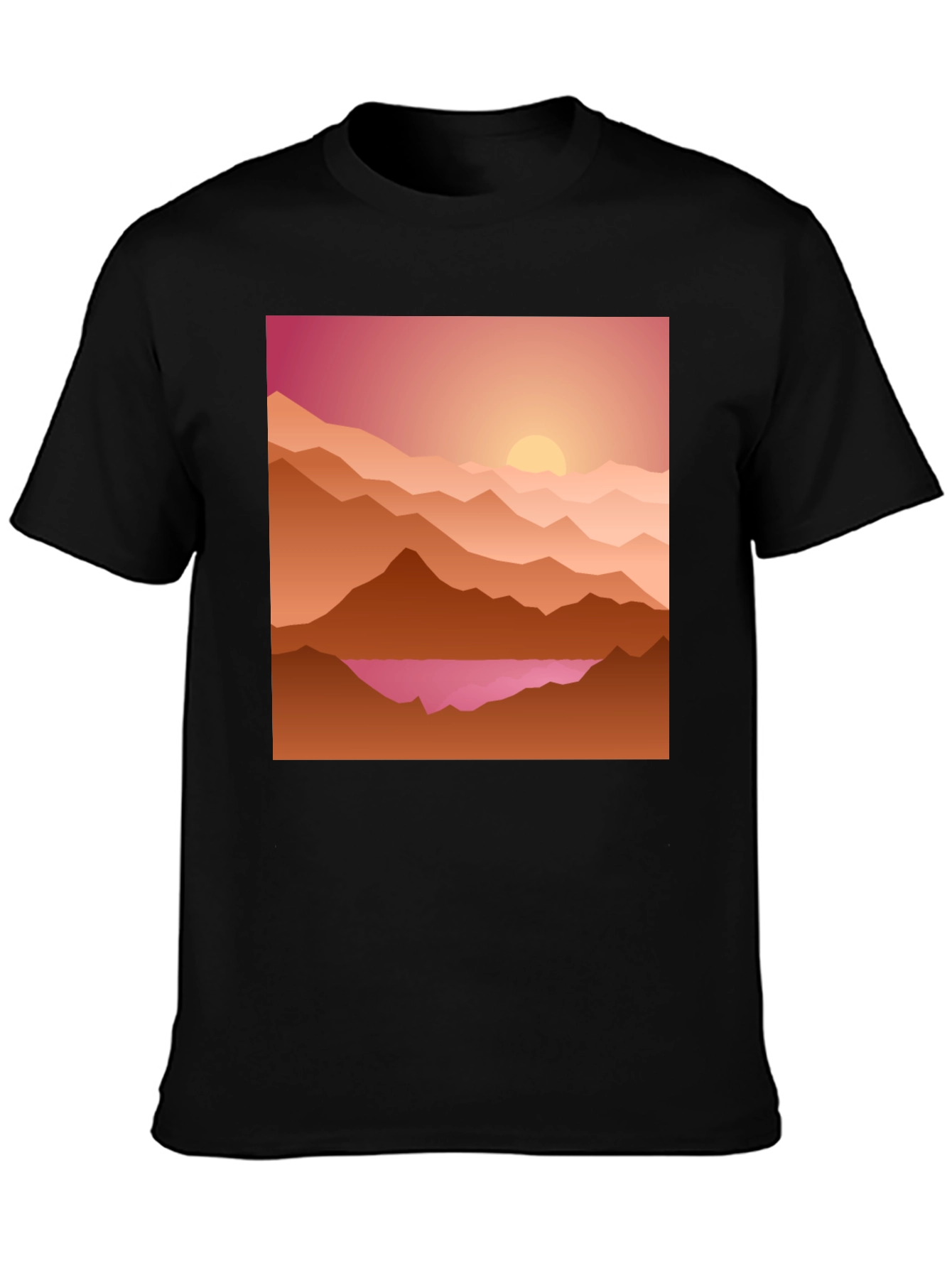 Sunset Mountain Graphic Tee - Casual Style