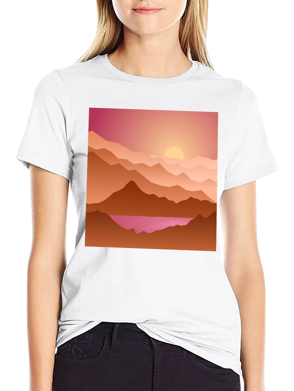 Sunset Mountain Graphic Tee - Casual Style