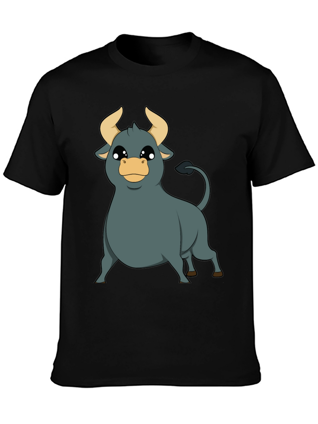 Cartoon Bull T-Shirt - Black Graphic Tee