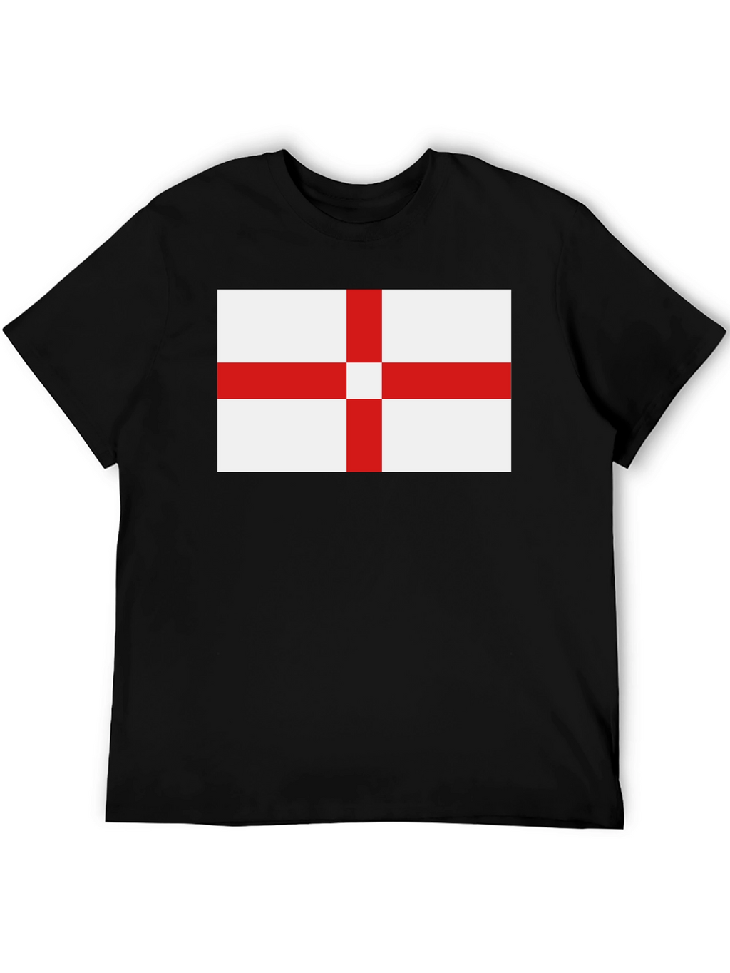 England Flag T-Shirt - Black Cotton Tee