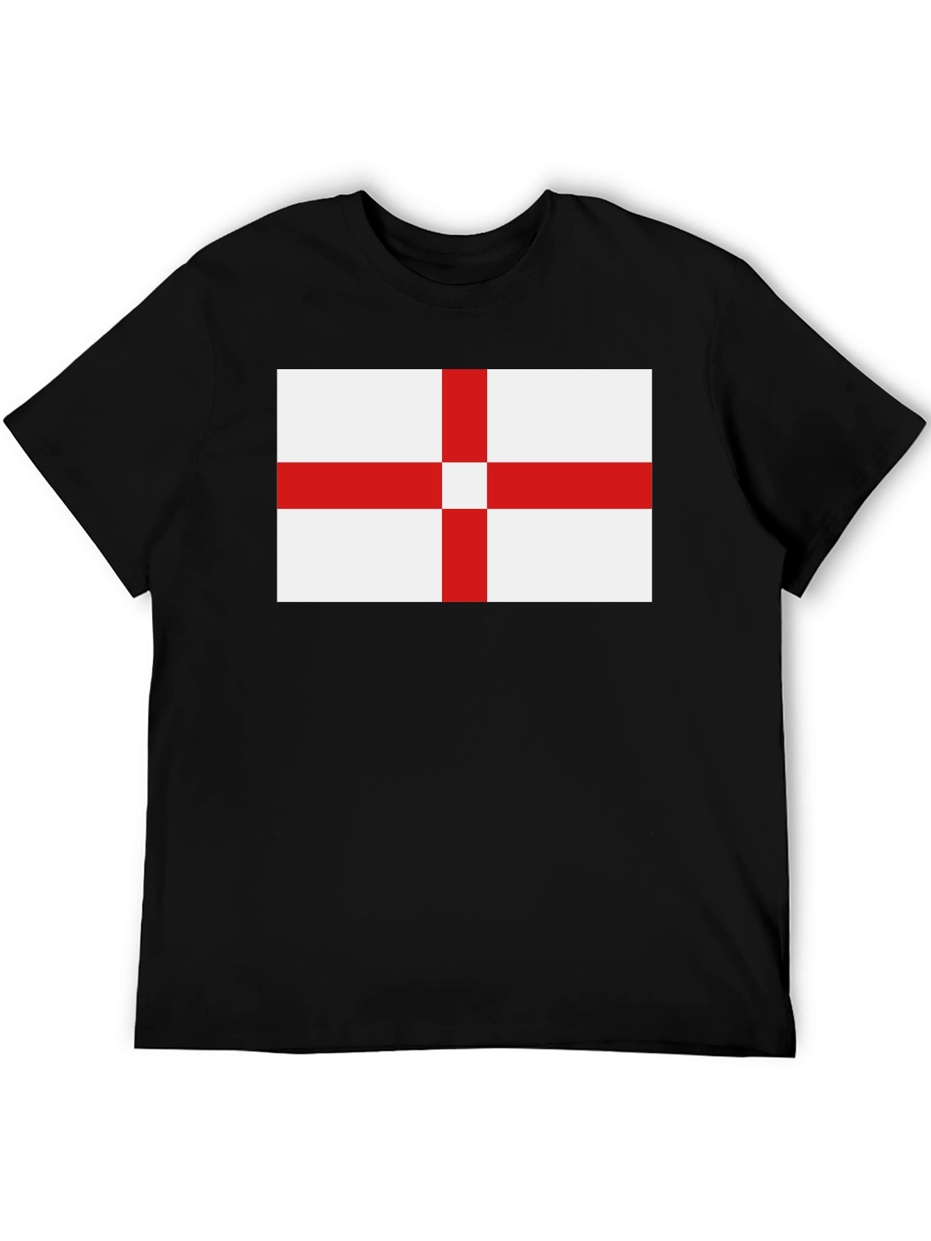 England Flag T-Shirt - Black Cotton Tee