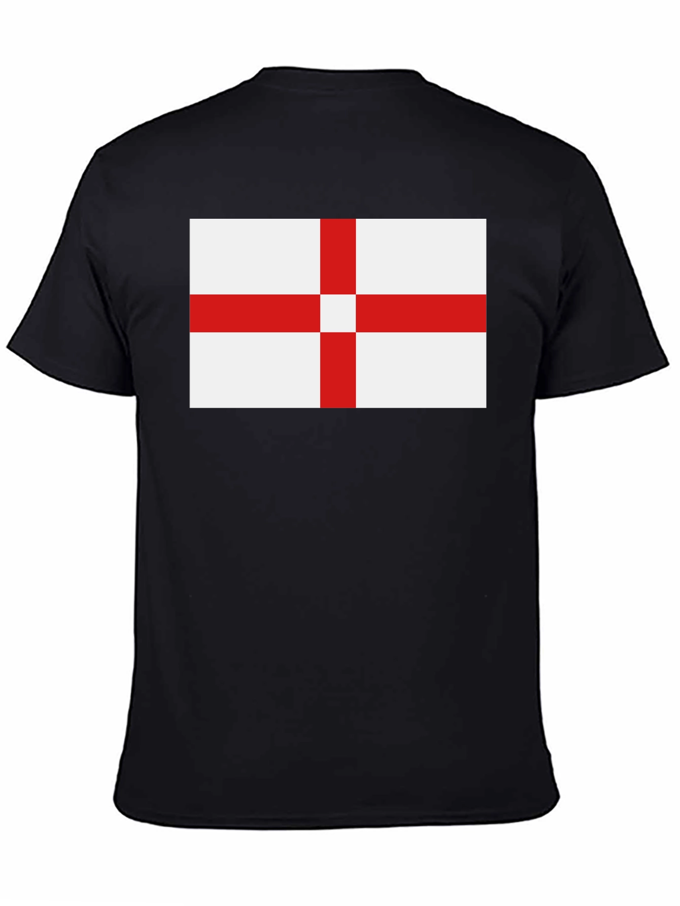 England Flag T-Shirt - Black Cotton Tee