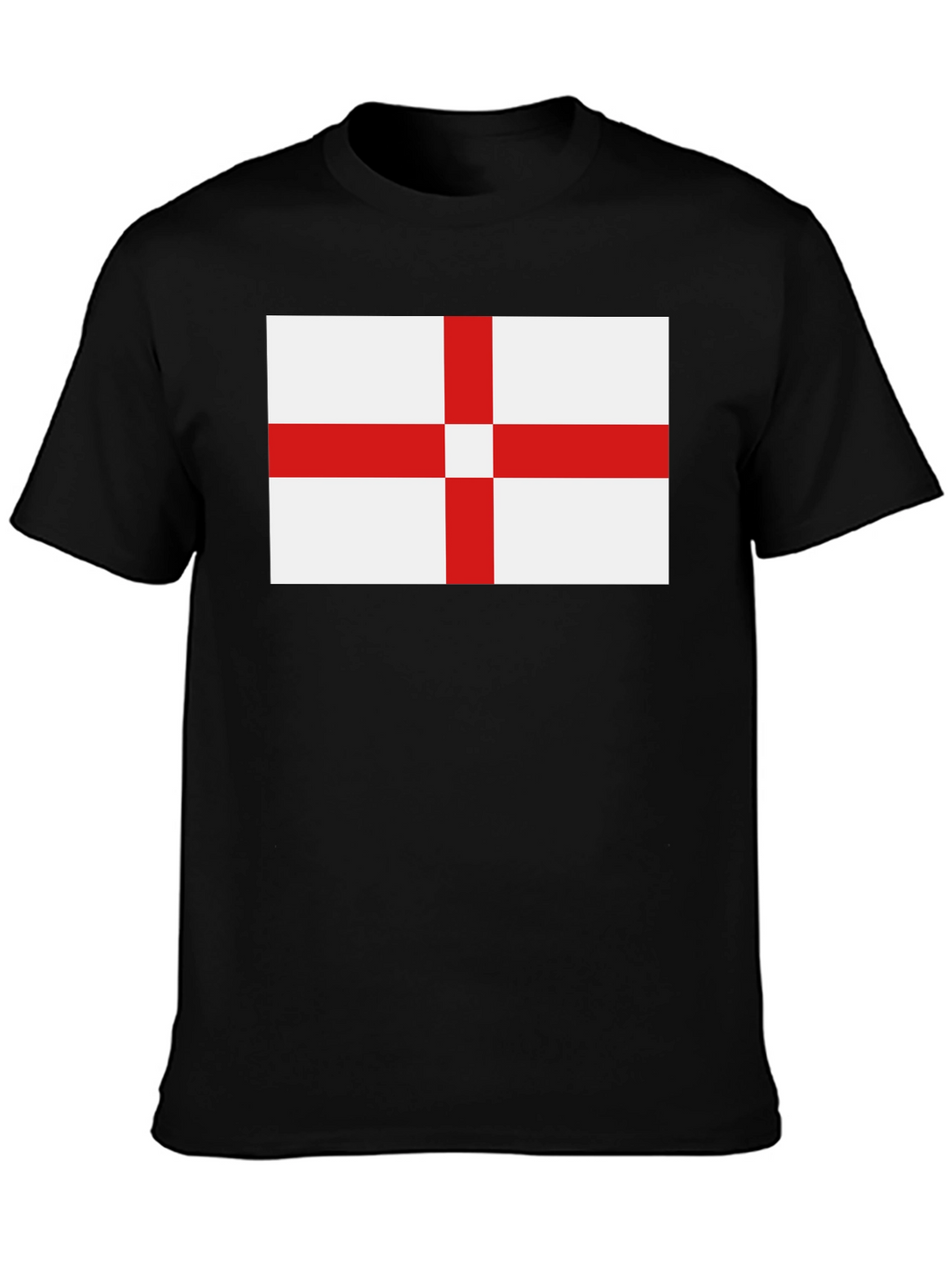 England Flag T-Shirt - Black Cotton Tee