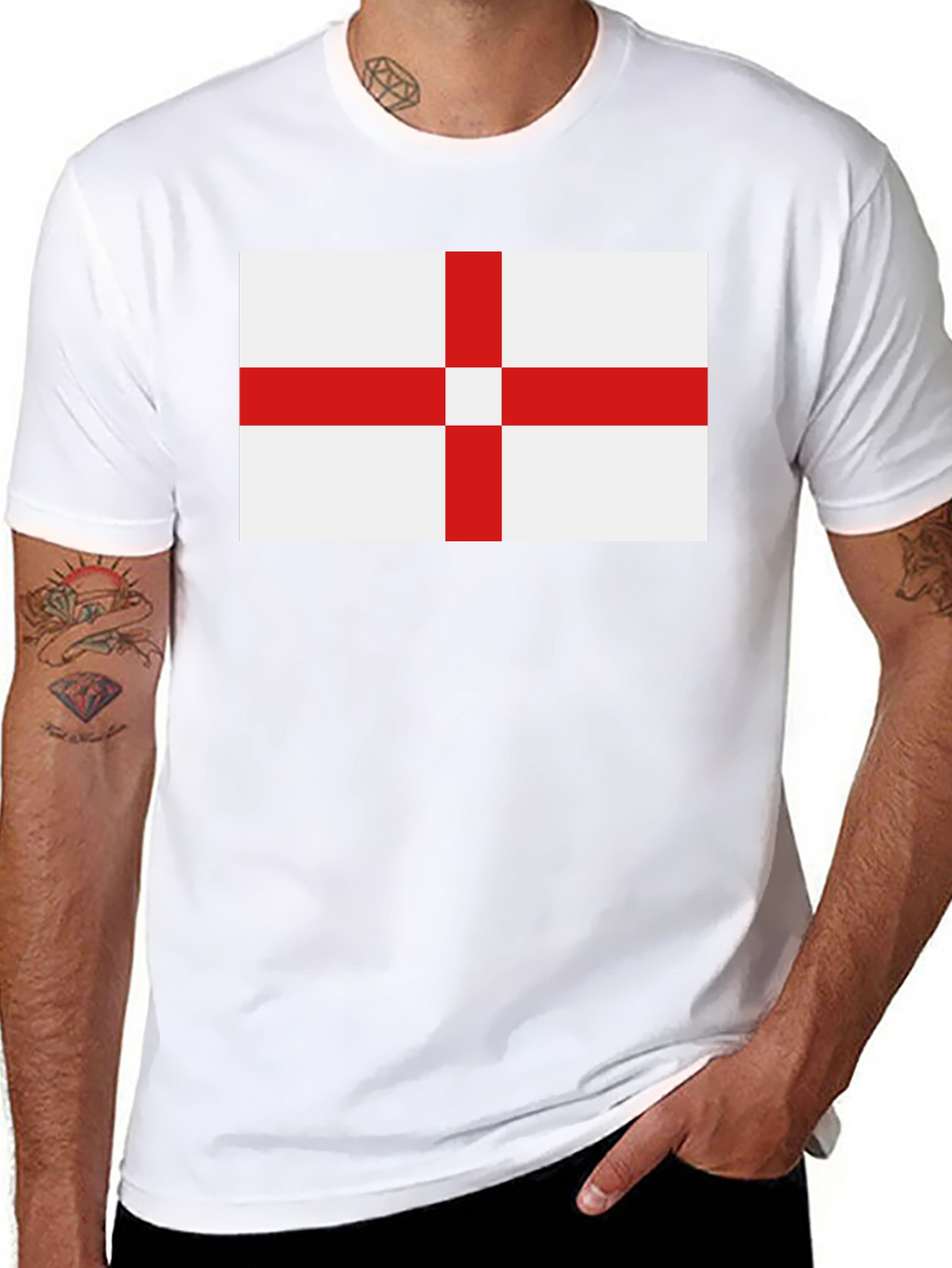 England Flag T-Shirt - Black Cotton Tee