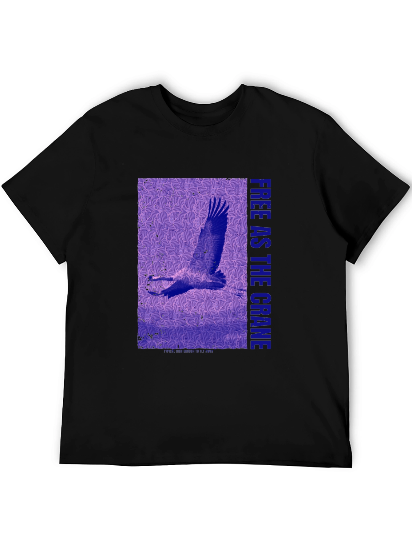 Crane Graphic Tee -  Free As The Crane Bird T-Shirt
