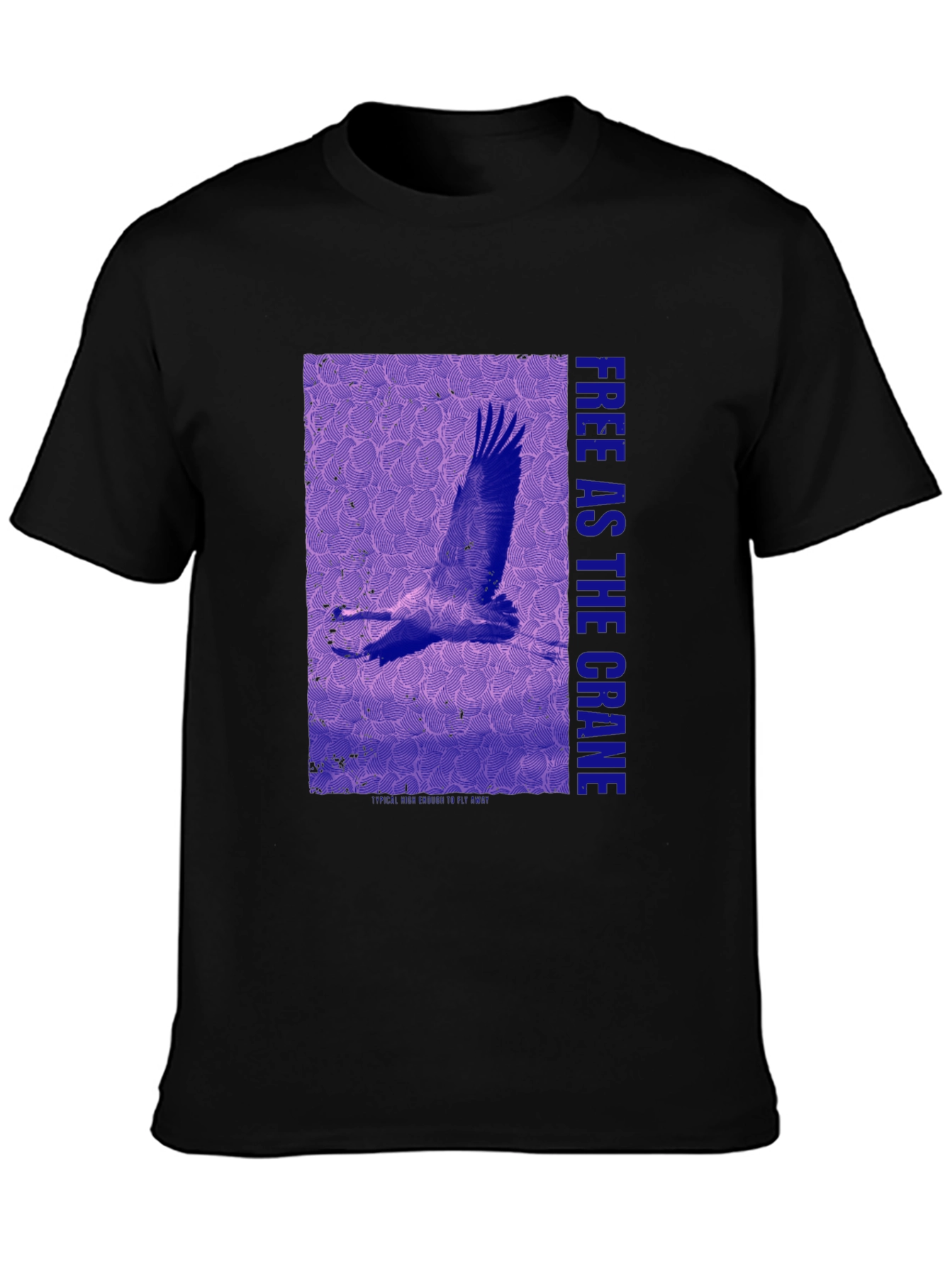 Crane Graphic Tee -  Free As The Crane Bird T-Shirt